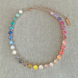 Products Diamante Collar Necklace • 8mm • Rainbow Ombre