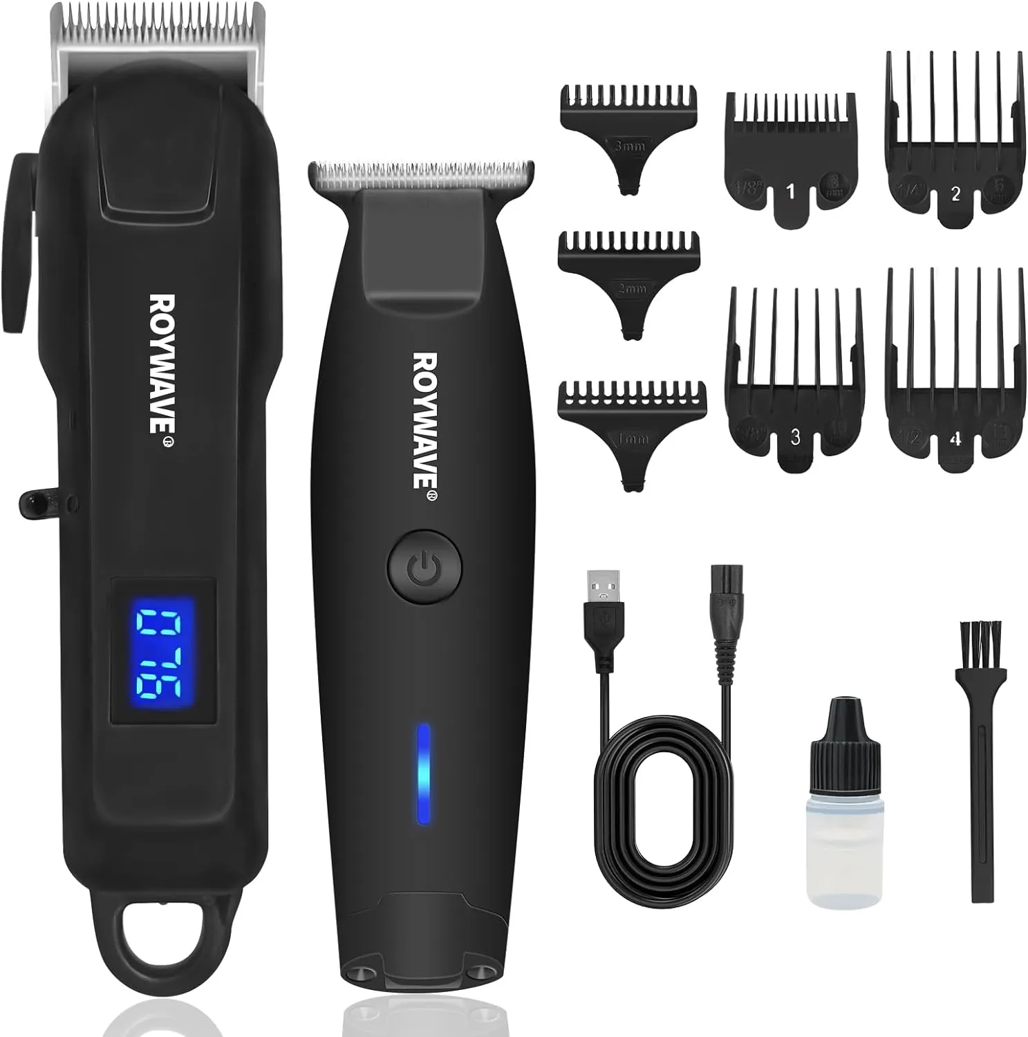 Professional Barber Set with Hair Clipper and Detail Trimmer   Attachments