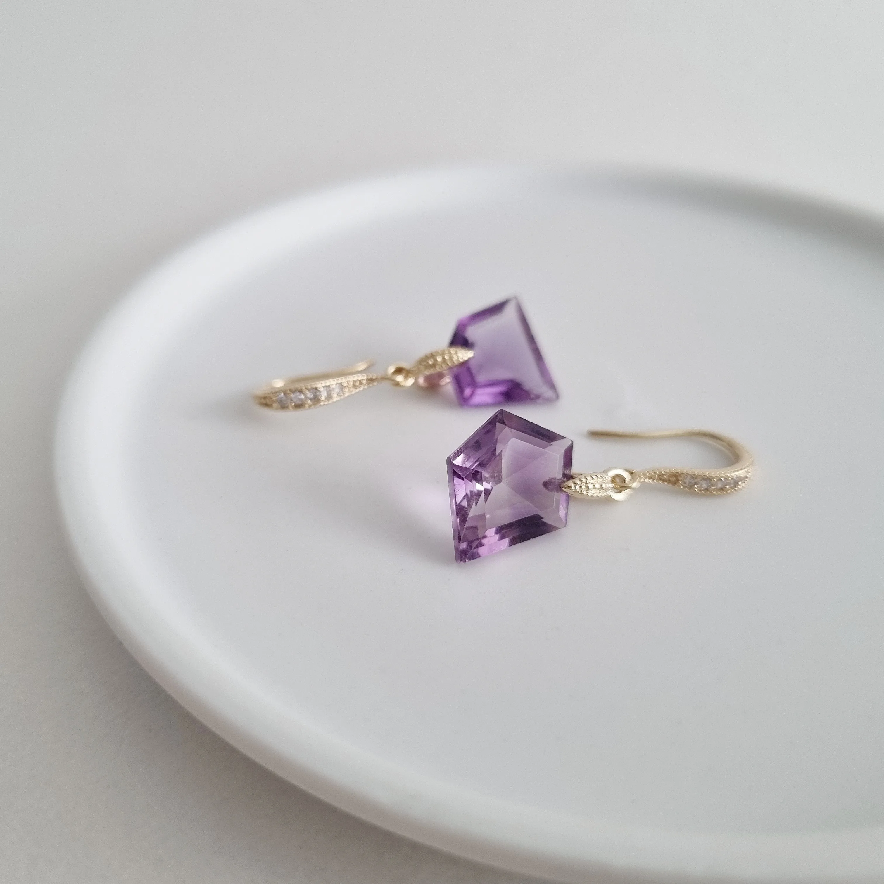 Purple Amethyst Earrings / Gemstone