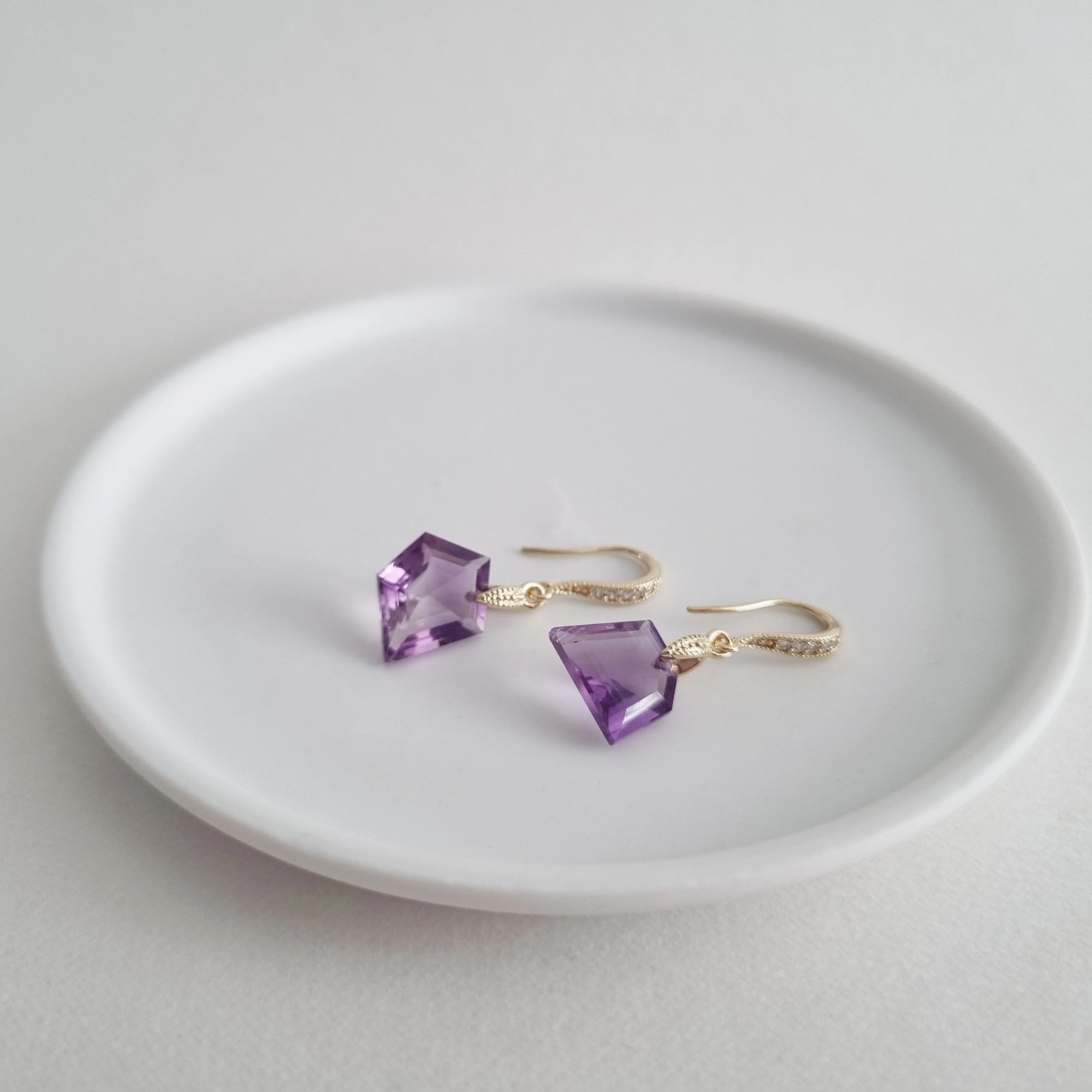 Purple Amethyst Earrings / Gemstone