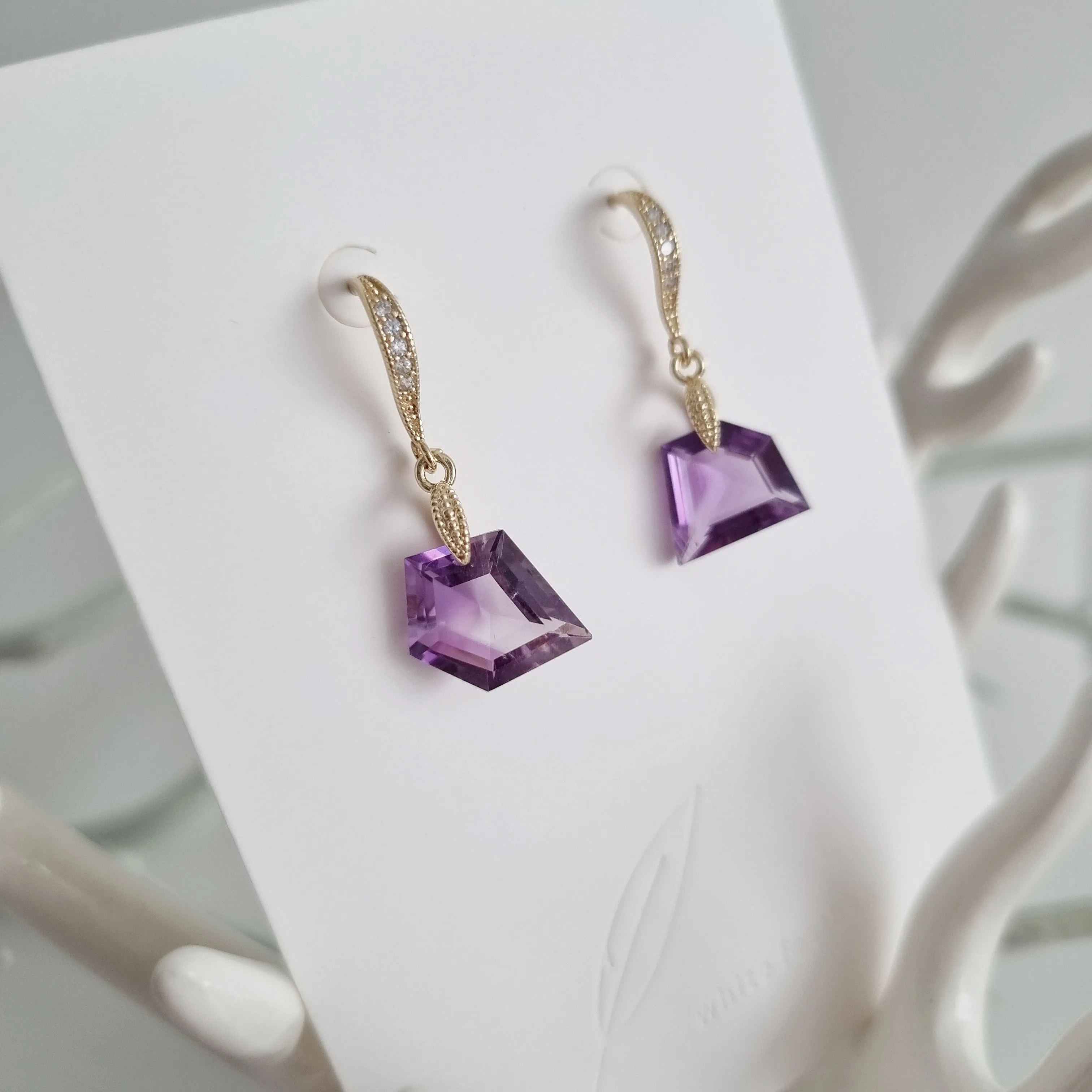 Purple Amethyst Earrings / Gemstone