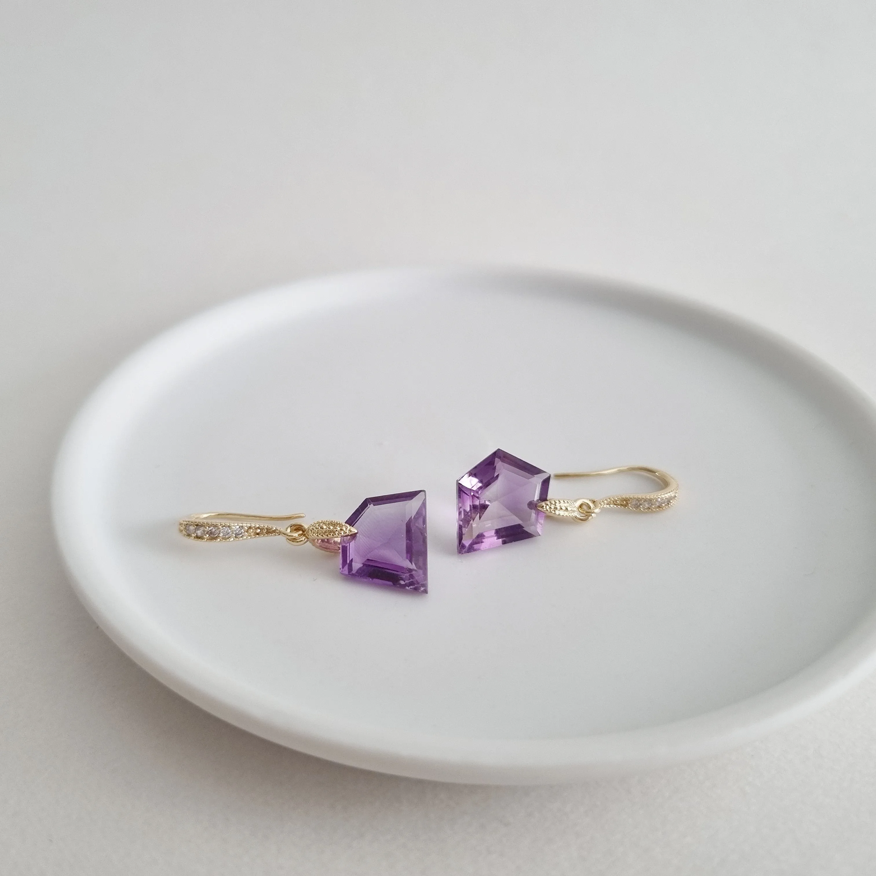 Purple Amethyst Earrings / Gemstone