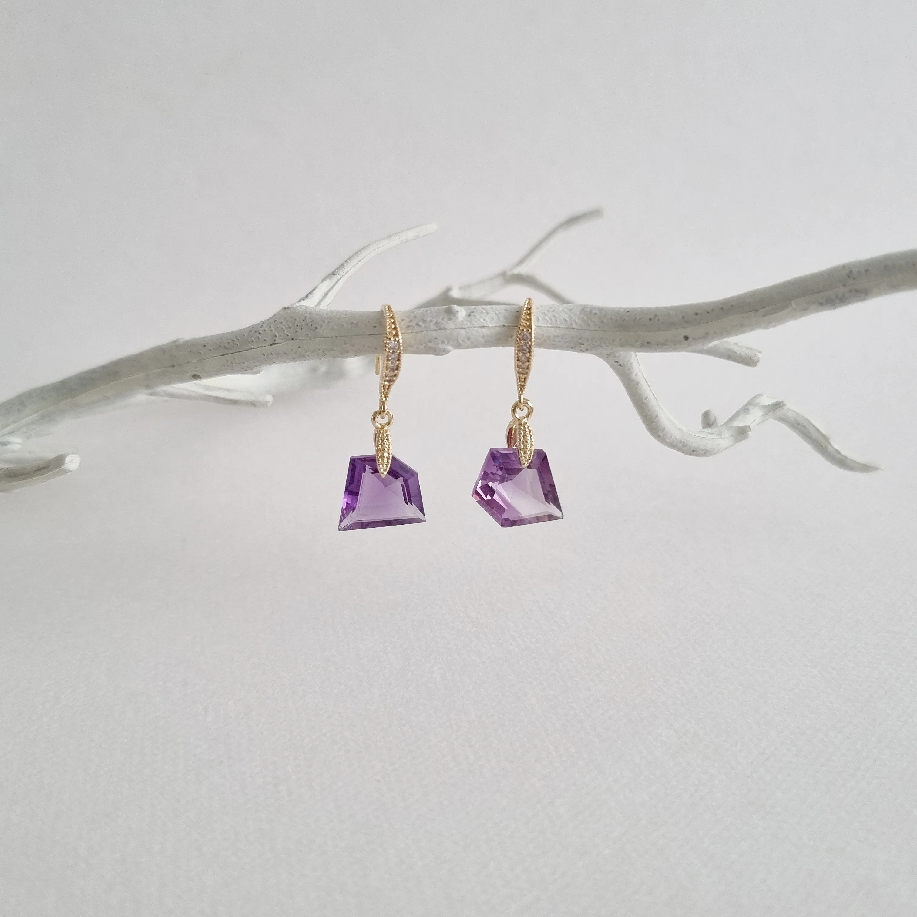 Purple Amethyst Earrings / Gemstone