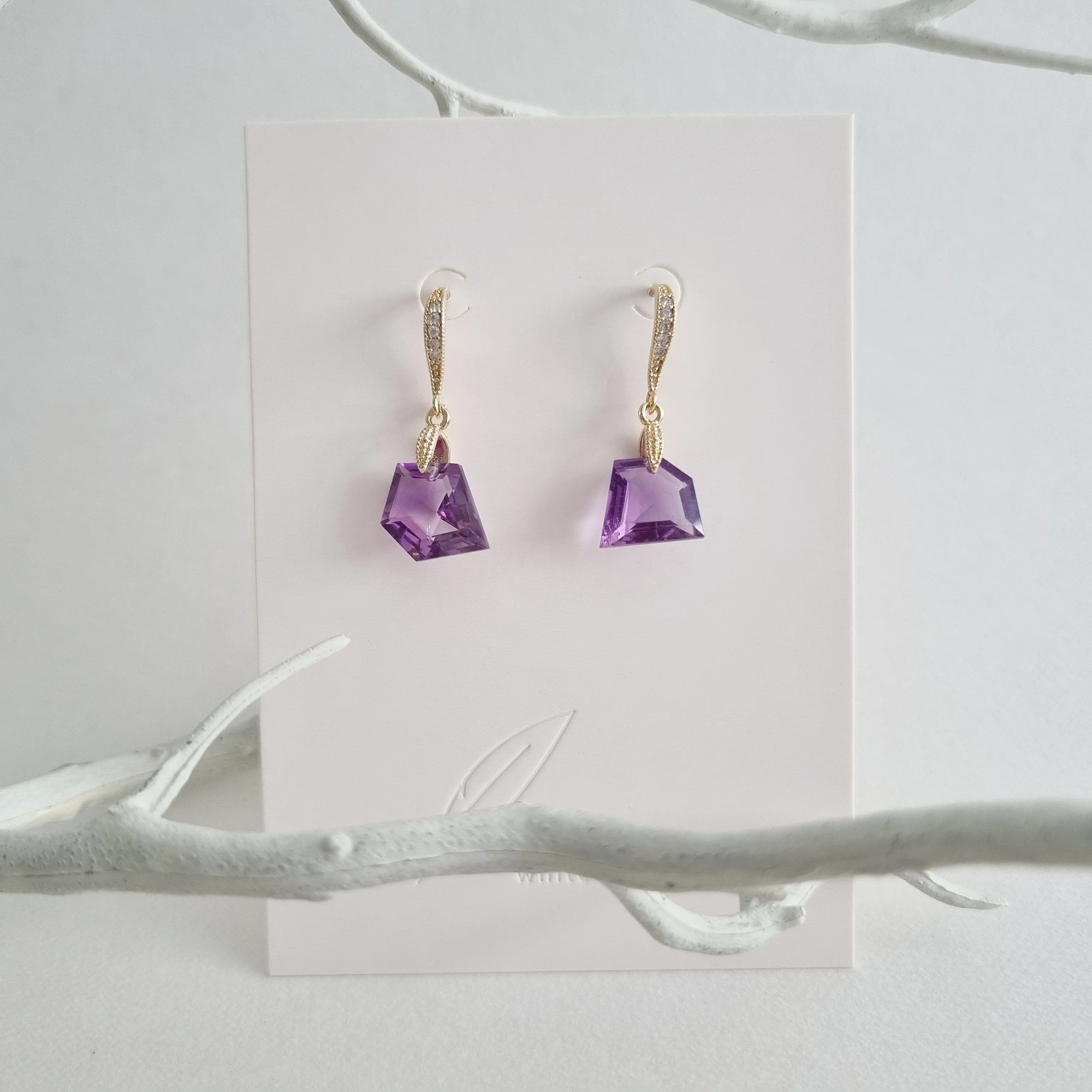 Purple Amethyst Earrings / Gemstone