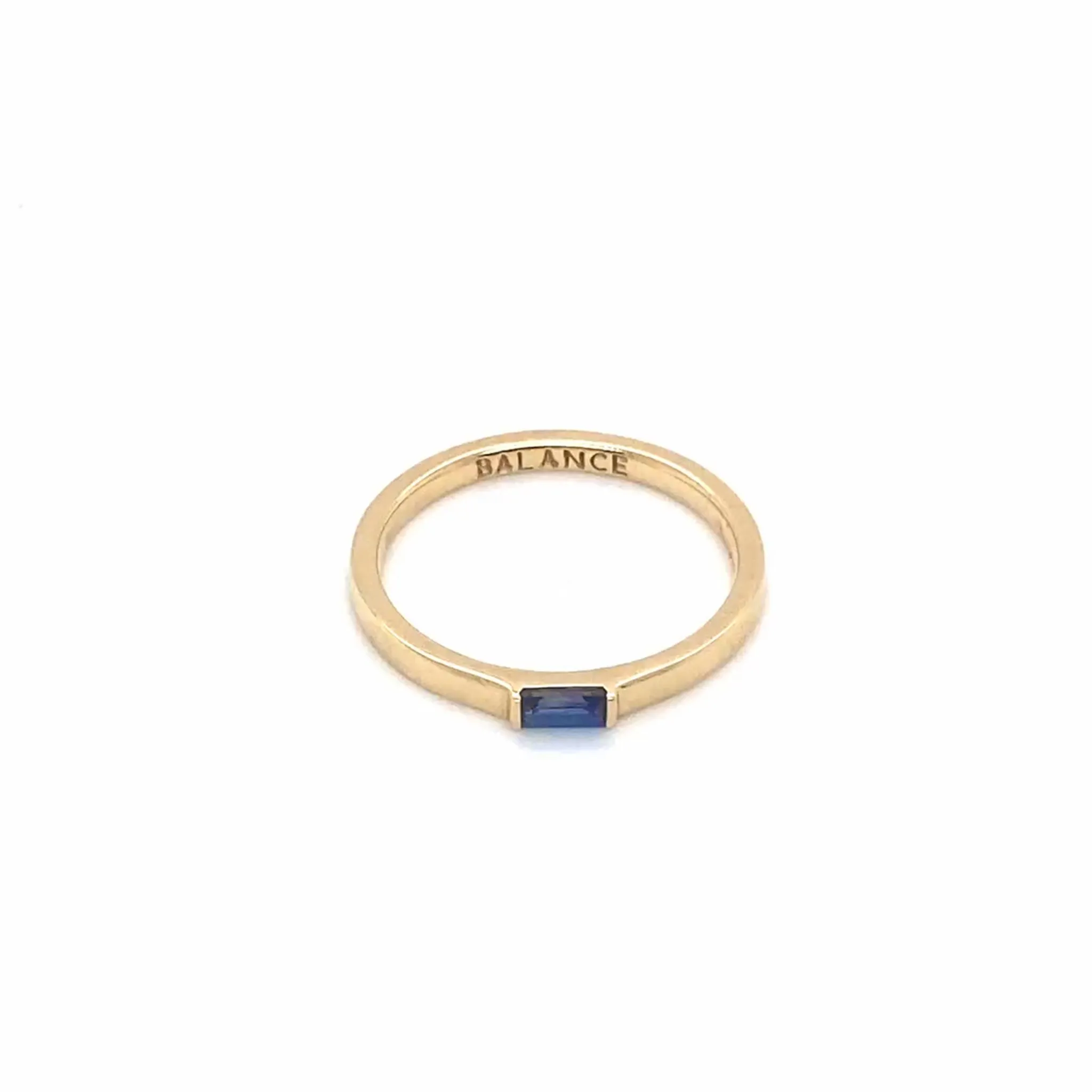 "Balance" Blue Sapphire Poesy Stackable Ring