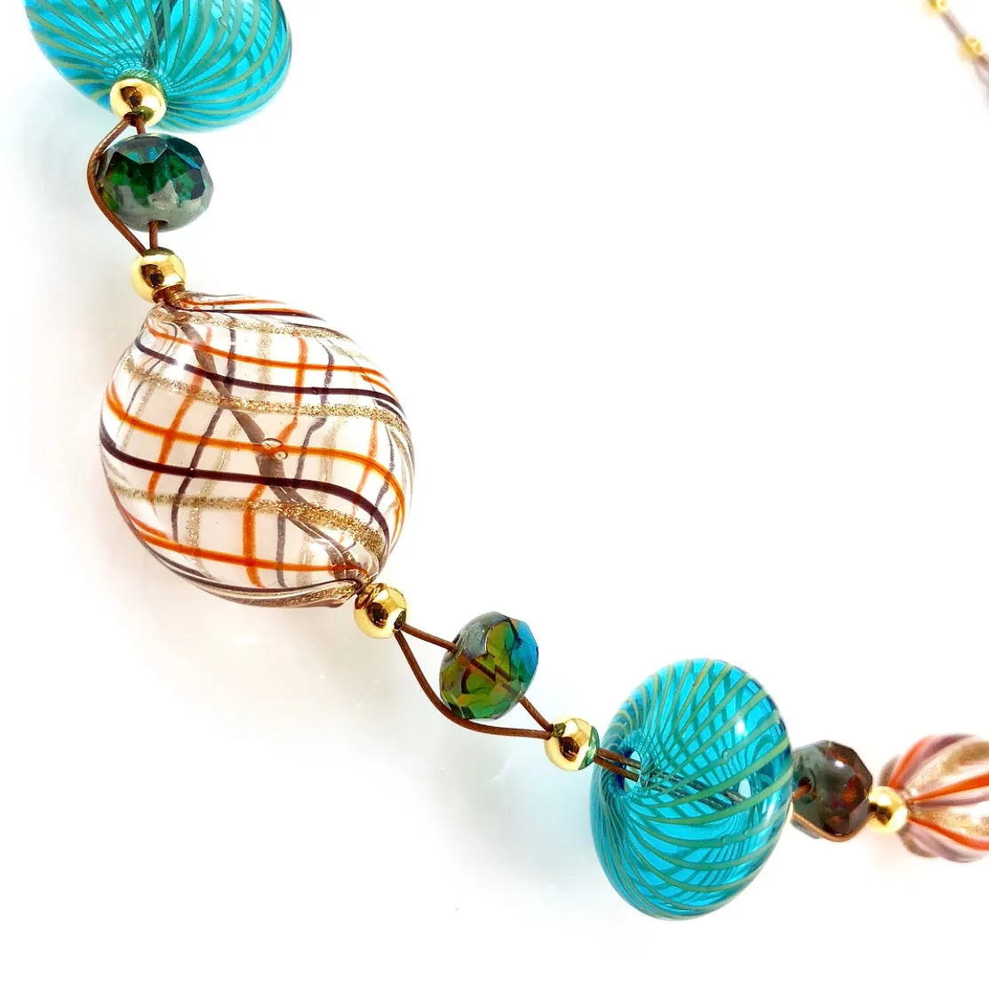 "Blown Glass Orb" Necklace (Multi-Colour)