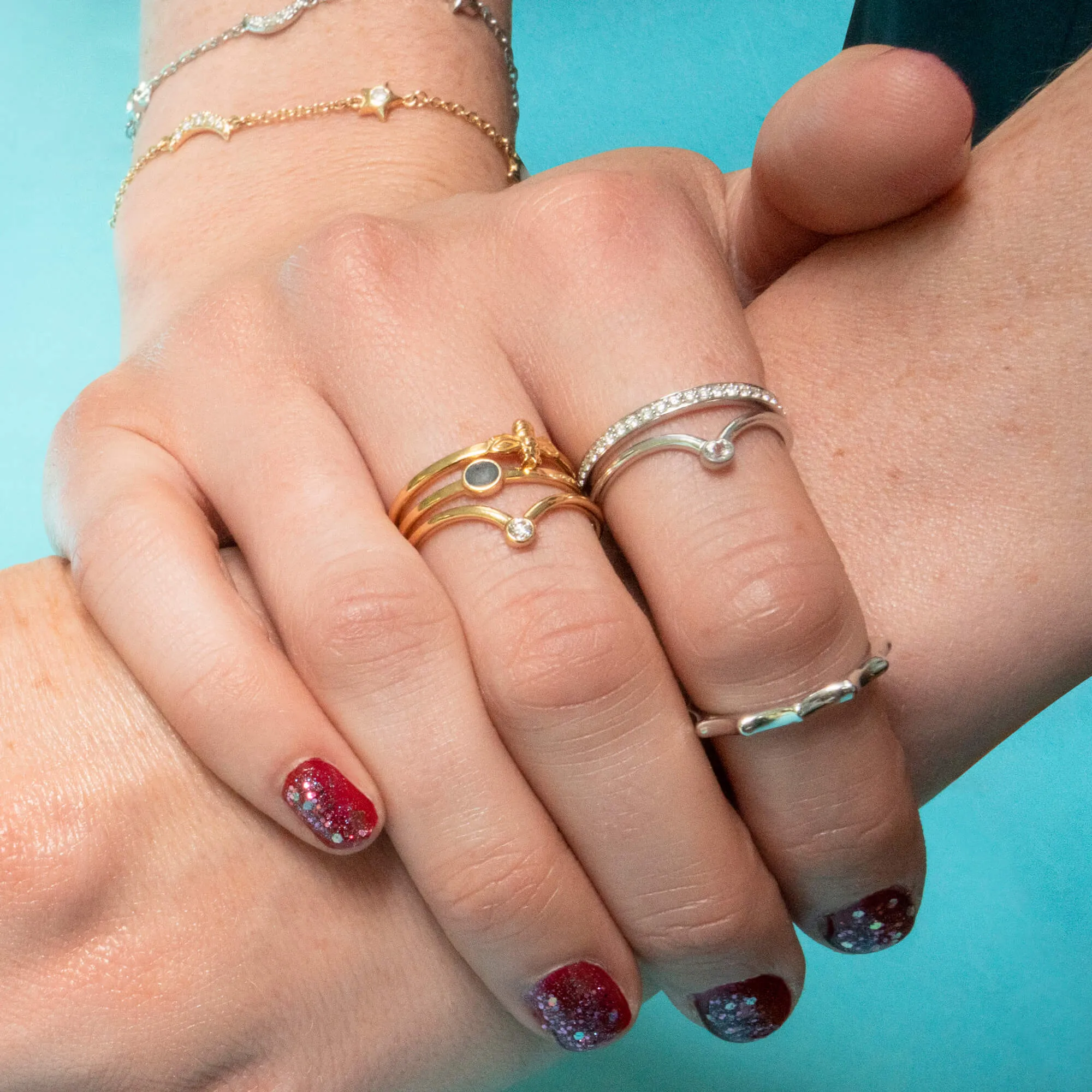 "Happiness" Sun Poesy Stackable Ring