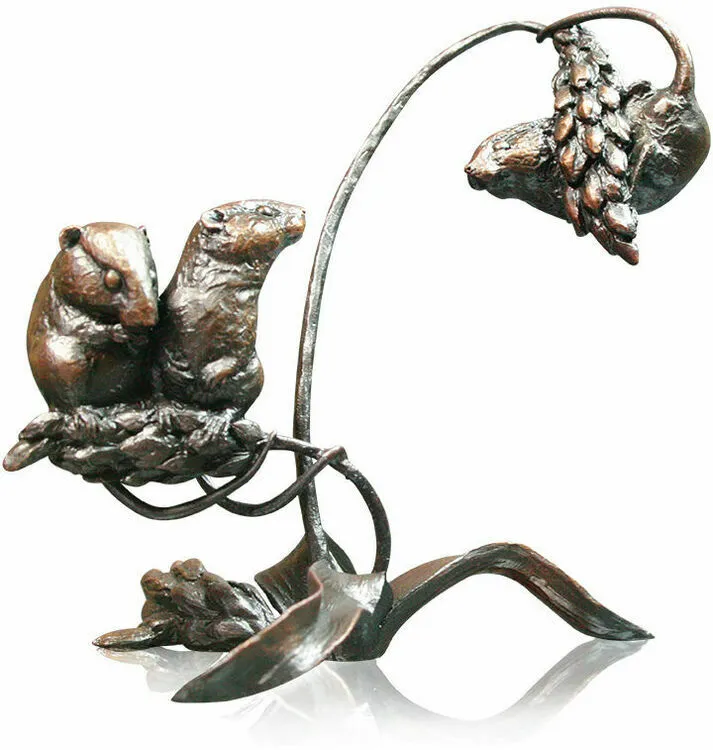 Richard Cooper Studio Bronze Two's Company - The Harvest Mice Ltd Edition