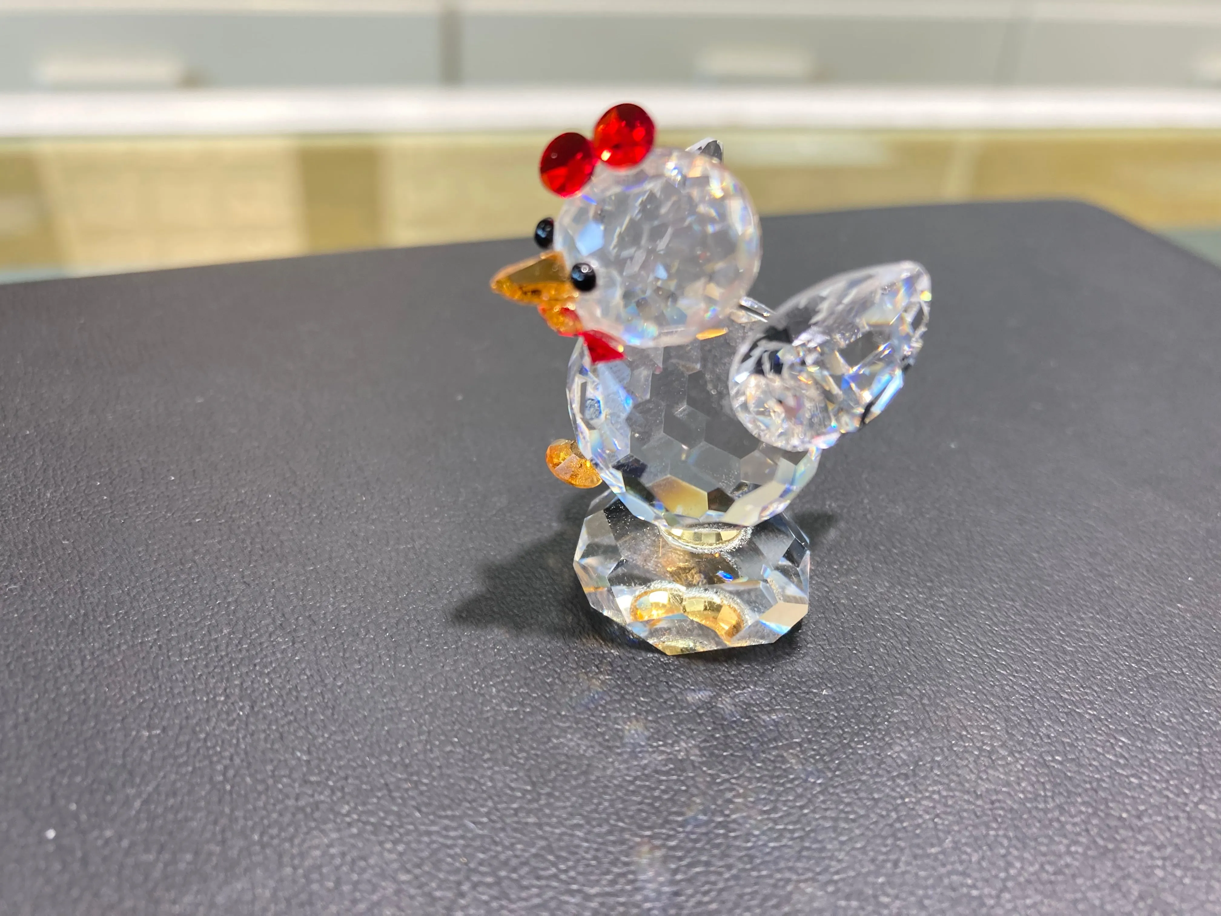 Rooster Crystal Figurine