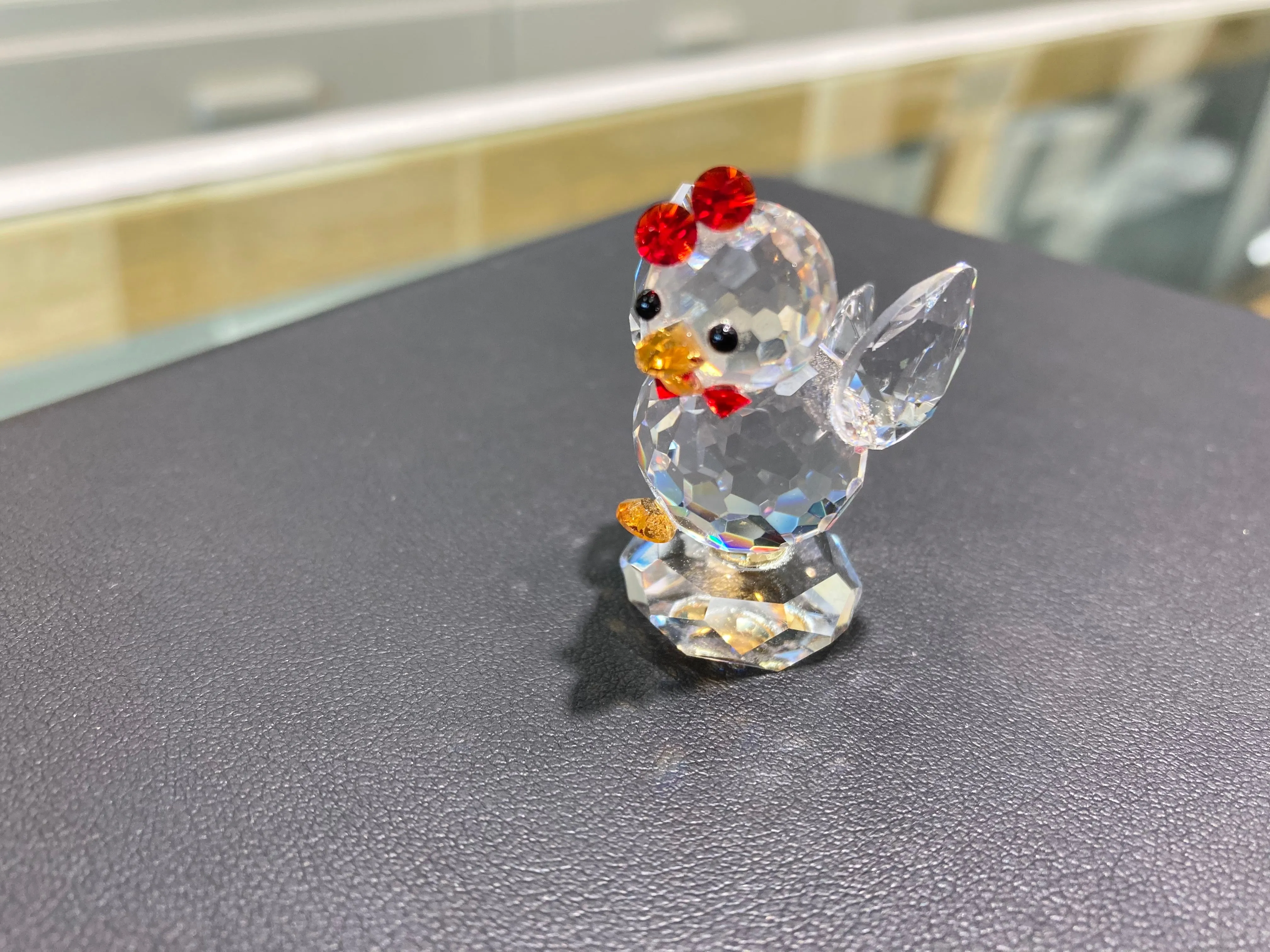 Rooster Crystal Figurine