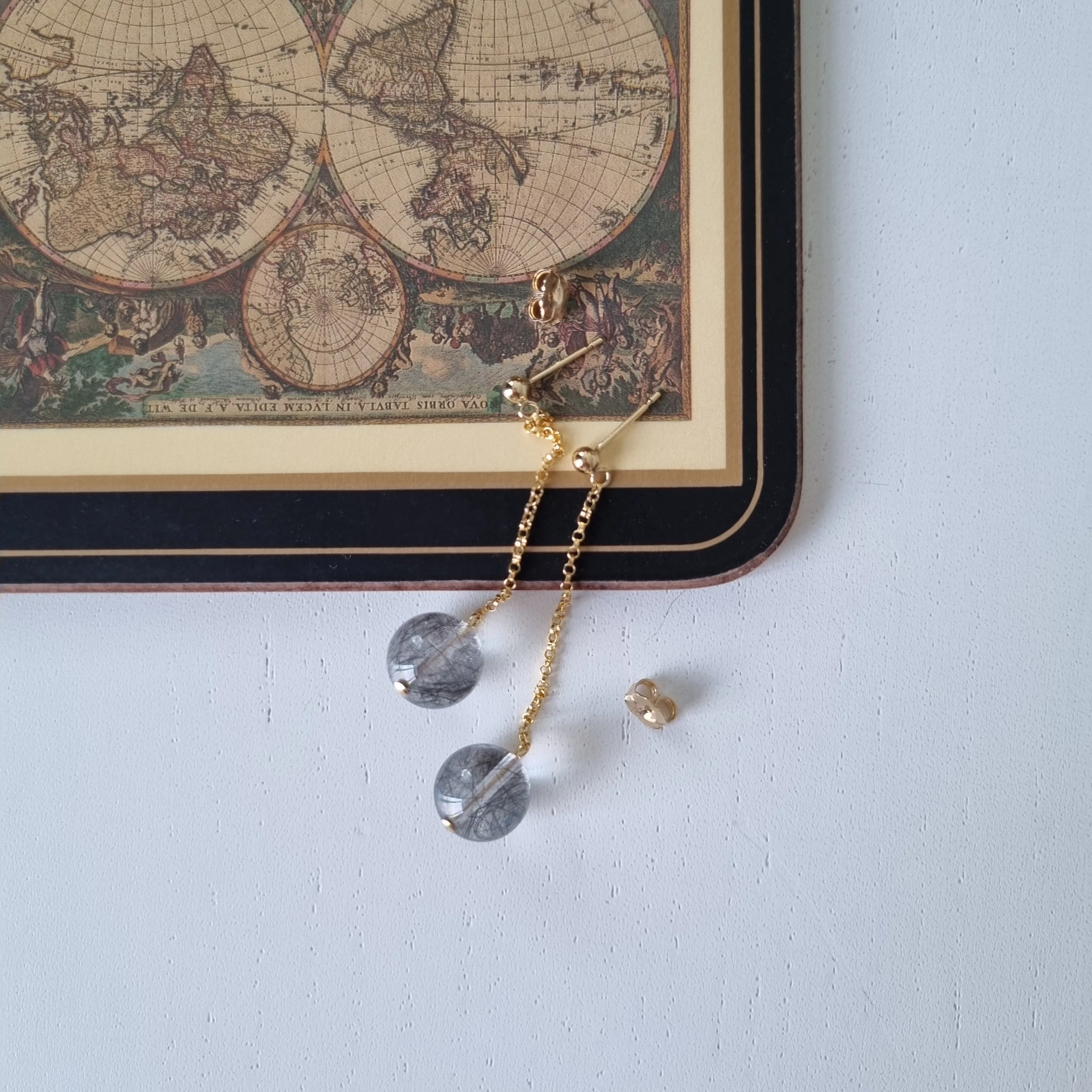 Ruchel Earrings / Black Rutilated Quartz