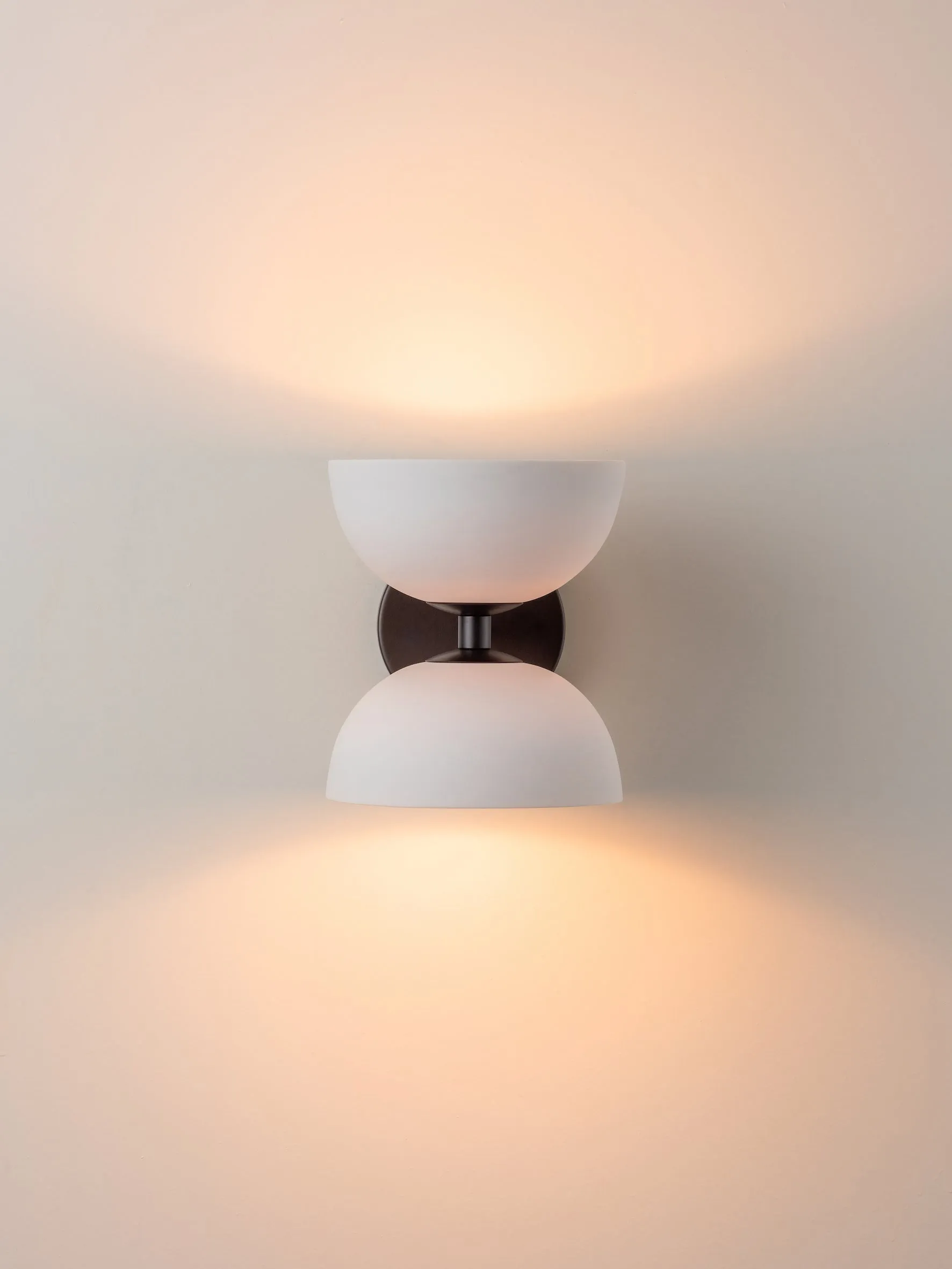 Ruzo - 2 light bronze and porcelain wall light