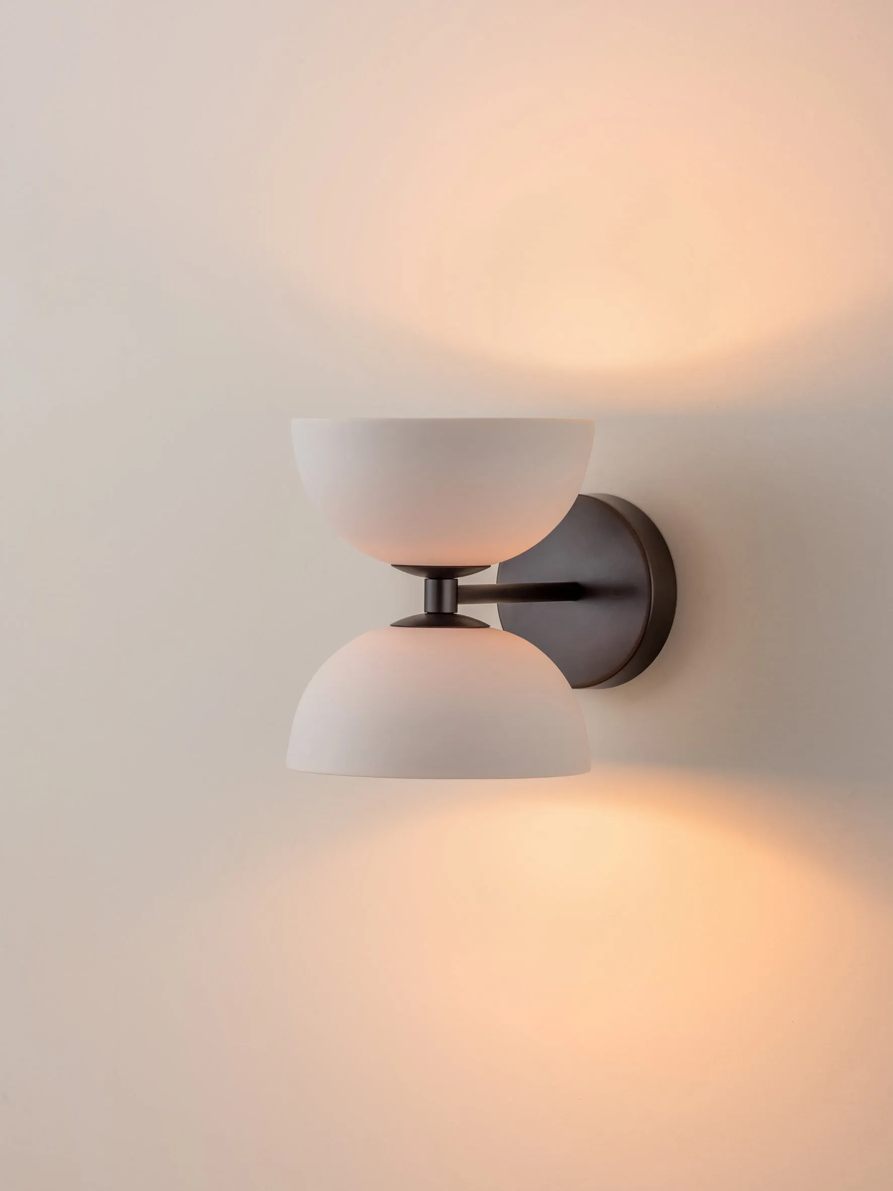 Ruzo - 2 light bronze and porcelain wall light