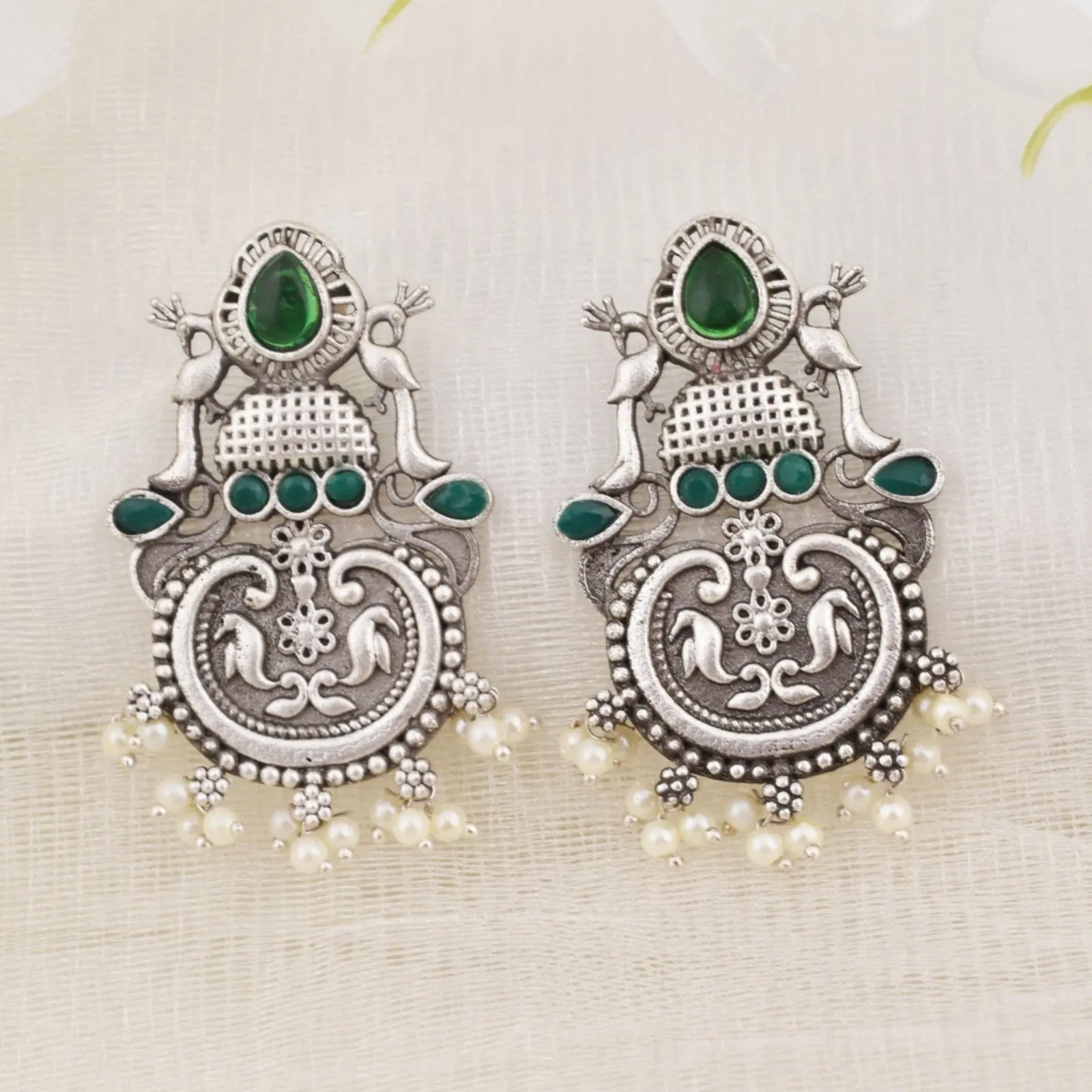 Sarika Peacock Stud Earring