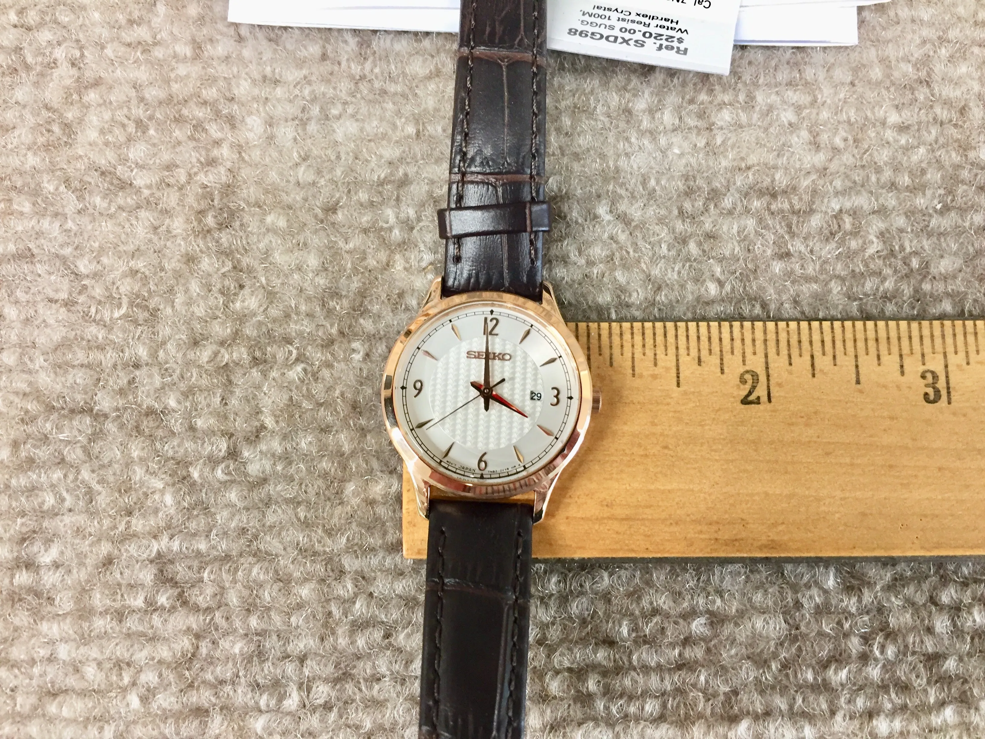 Seiko Rose Gold Color Leather Strap Women's