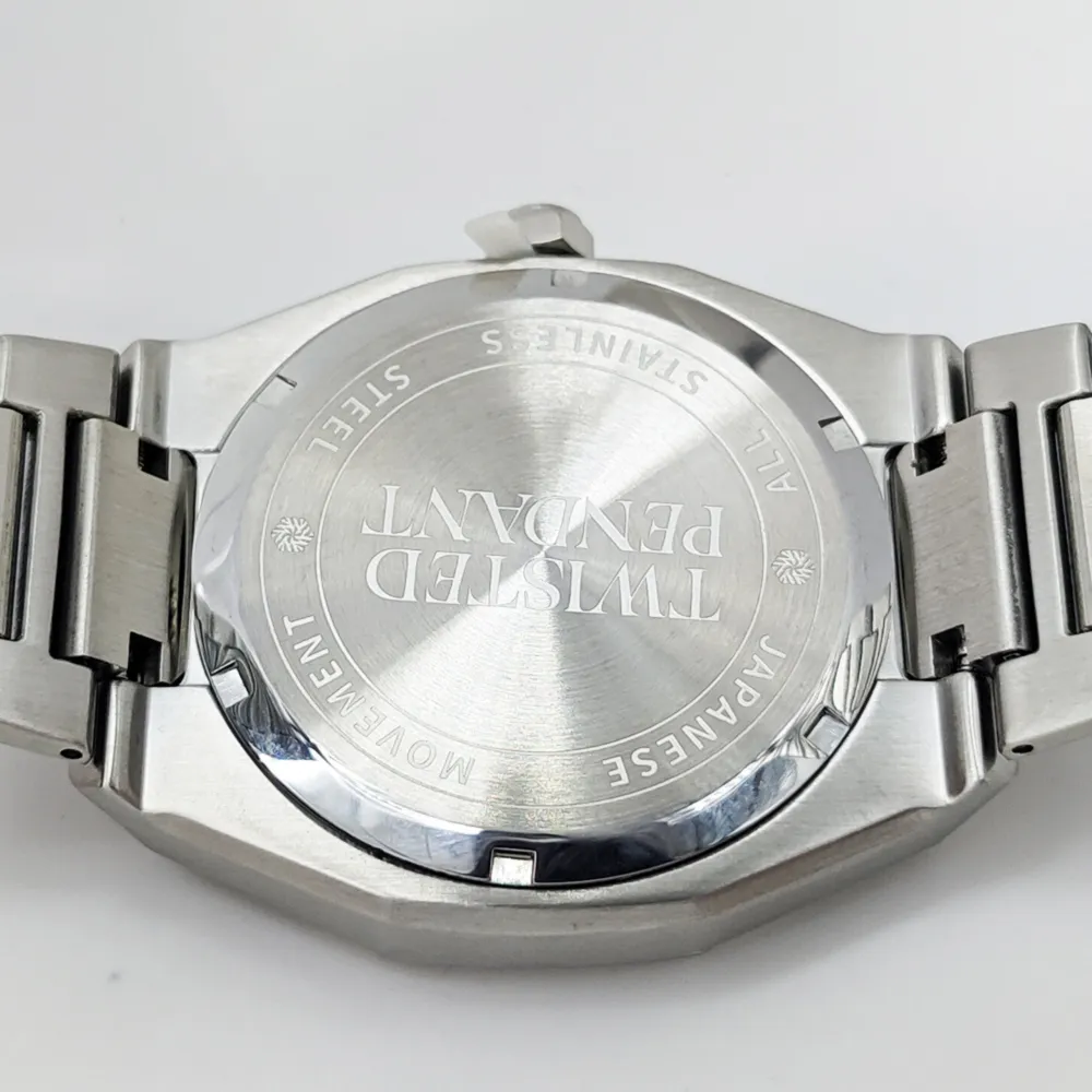 Silver & Navy Stainless Steel Watch