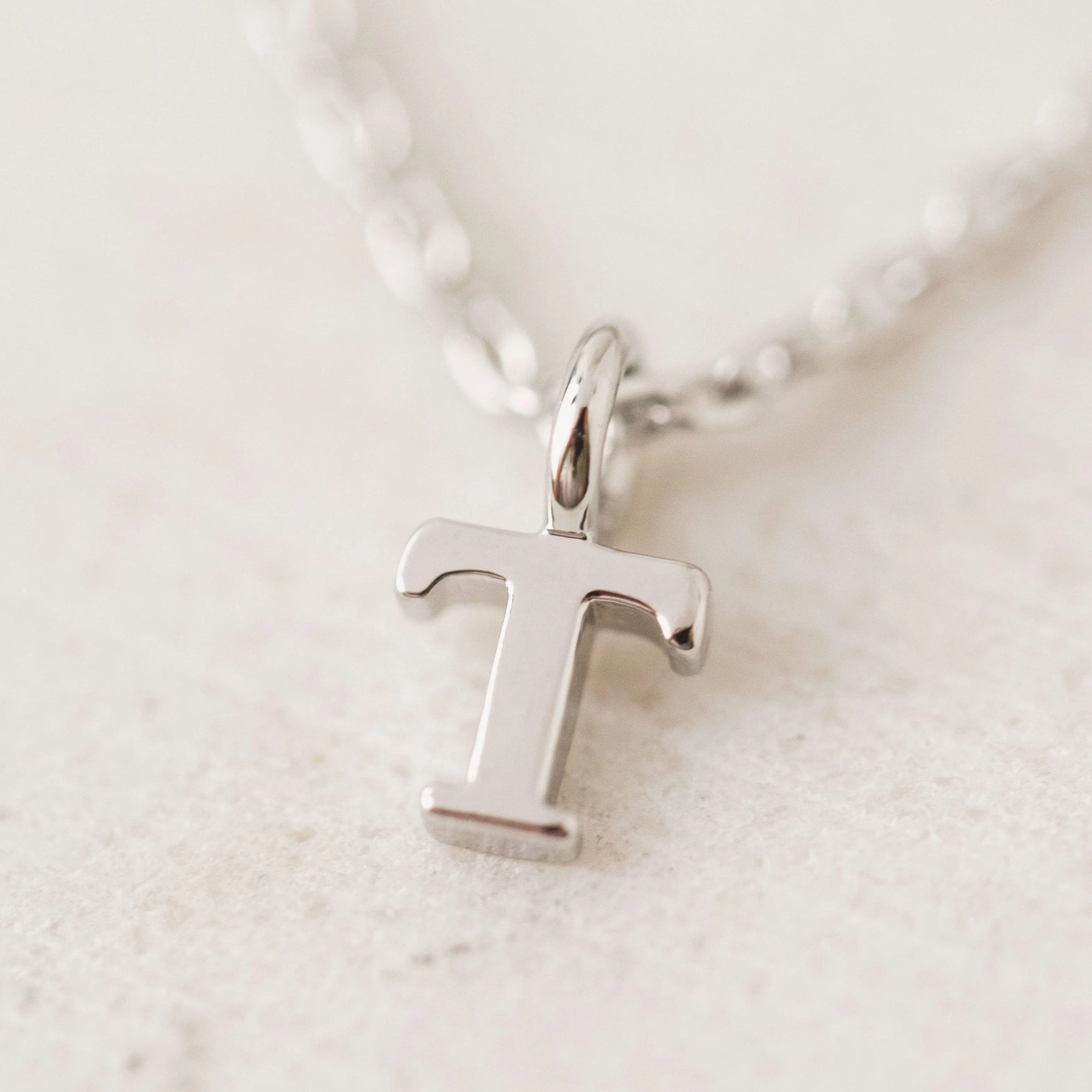 Silver Sincerely Yours Initial Necklace