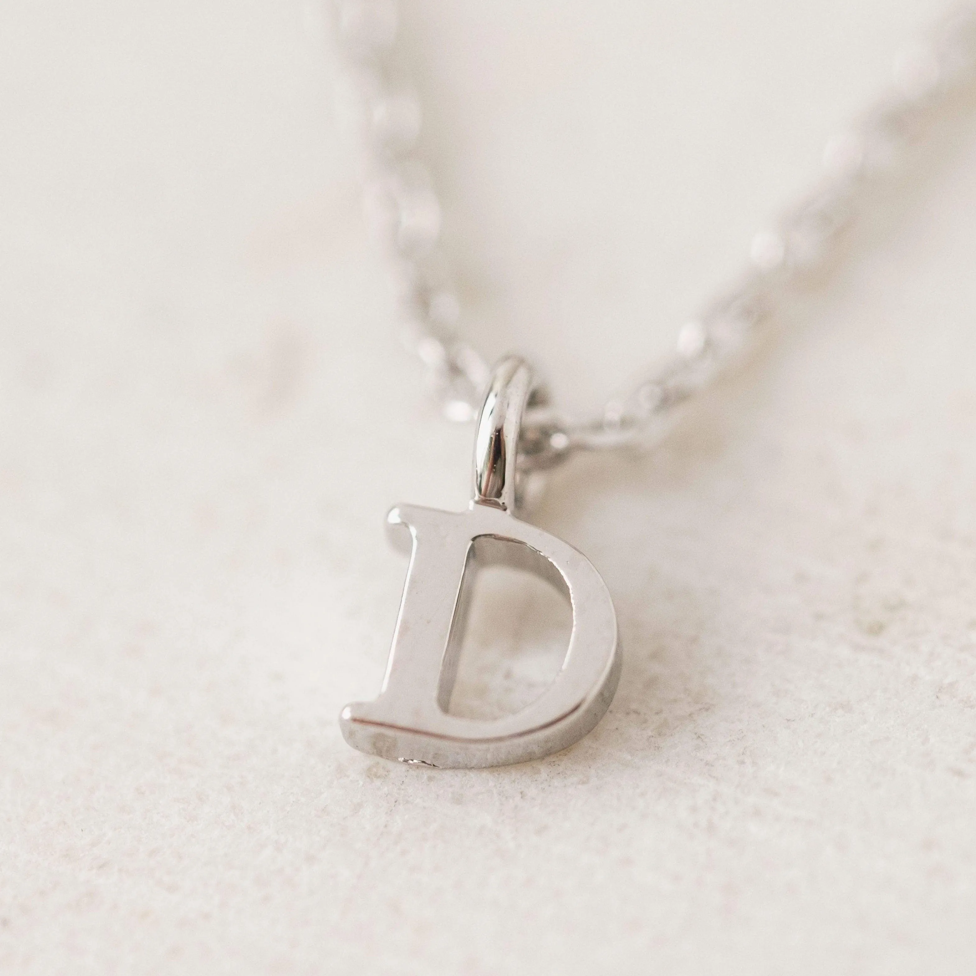 Silver Sincerely Yours Initial Necklace