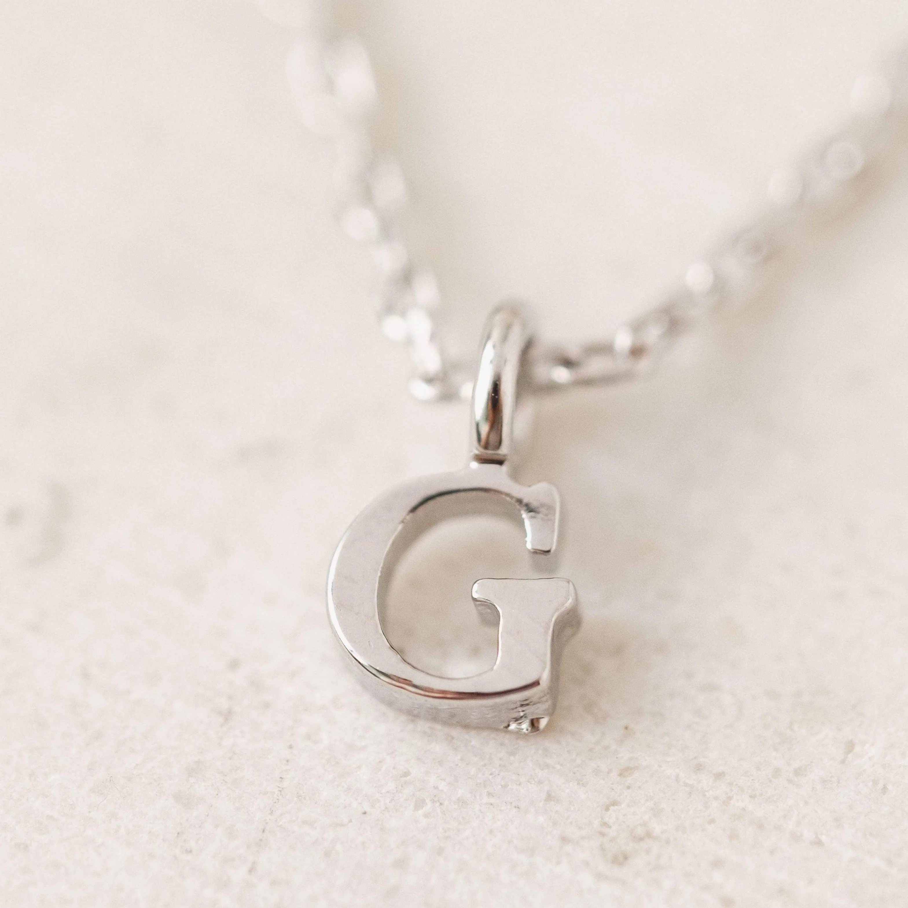 Silver Sincerely Yours Initial Necklace