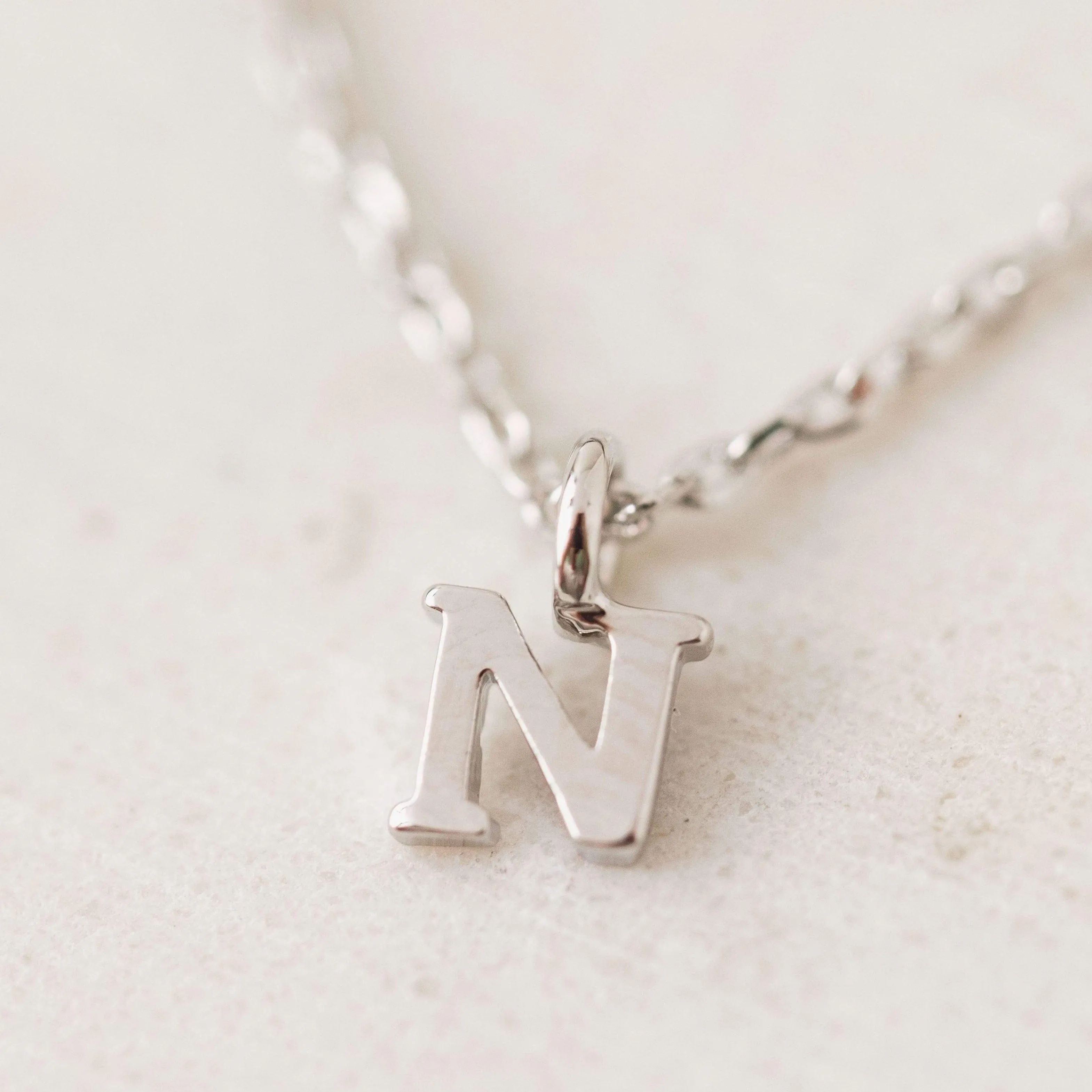 Silver Sincerely Yours Initial Necklace