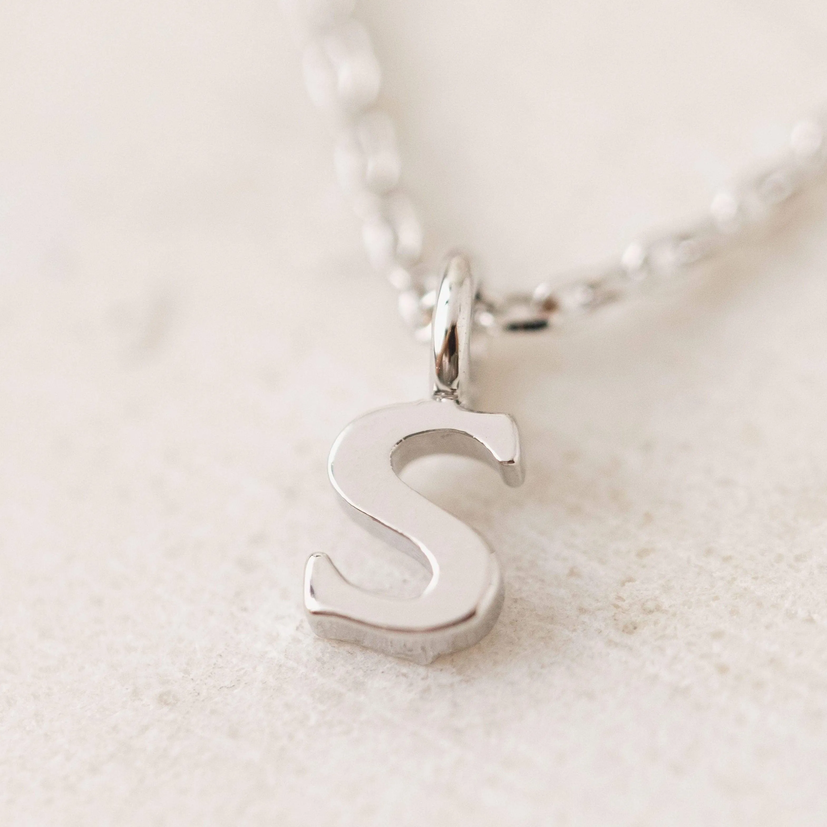 Silver Sincerely Yours Initial Necklace