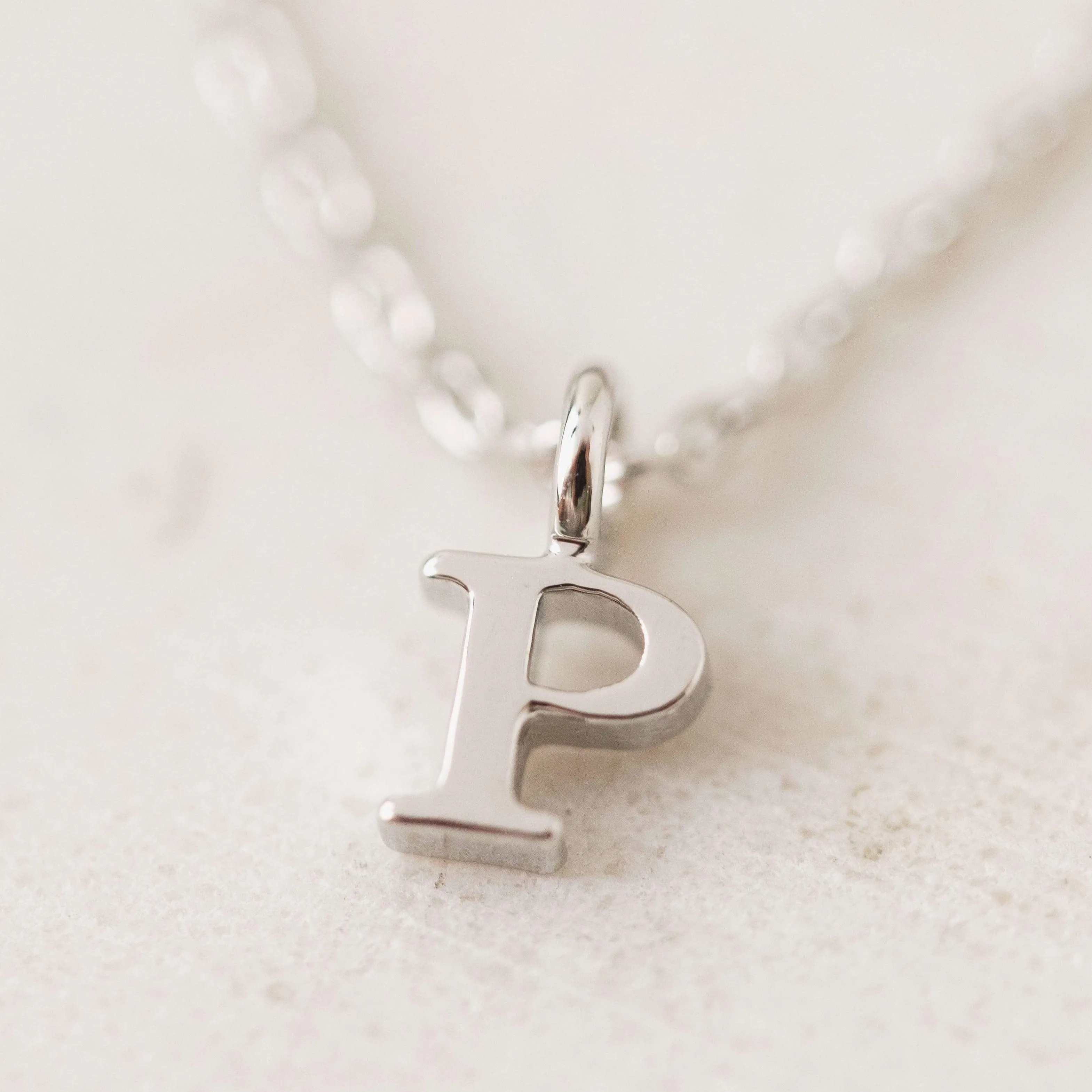 Silver Sincerely Yours Initial Necklace