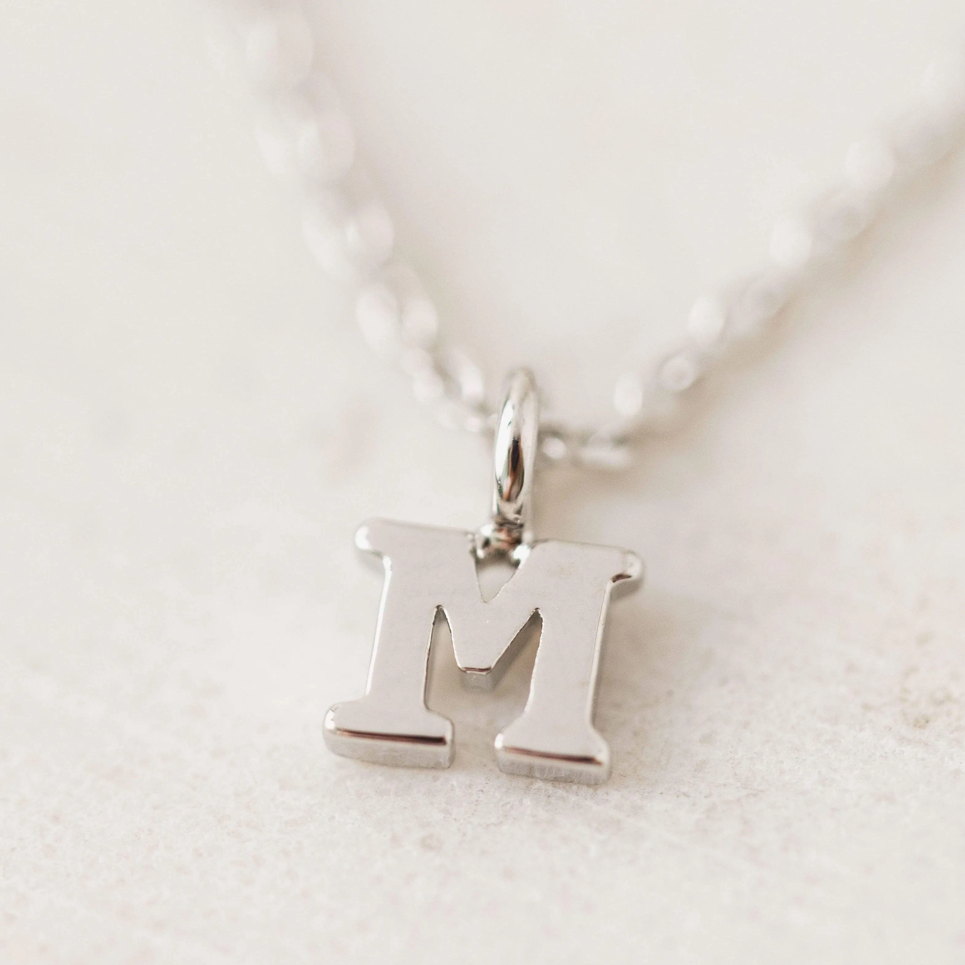 Silver Sincerely Yours Initial Necklace