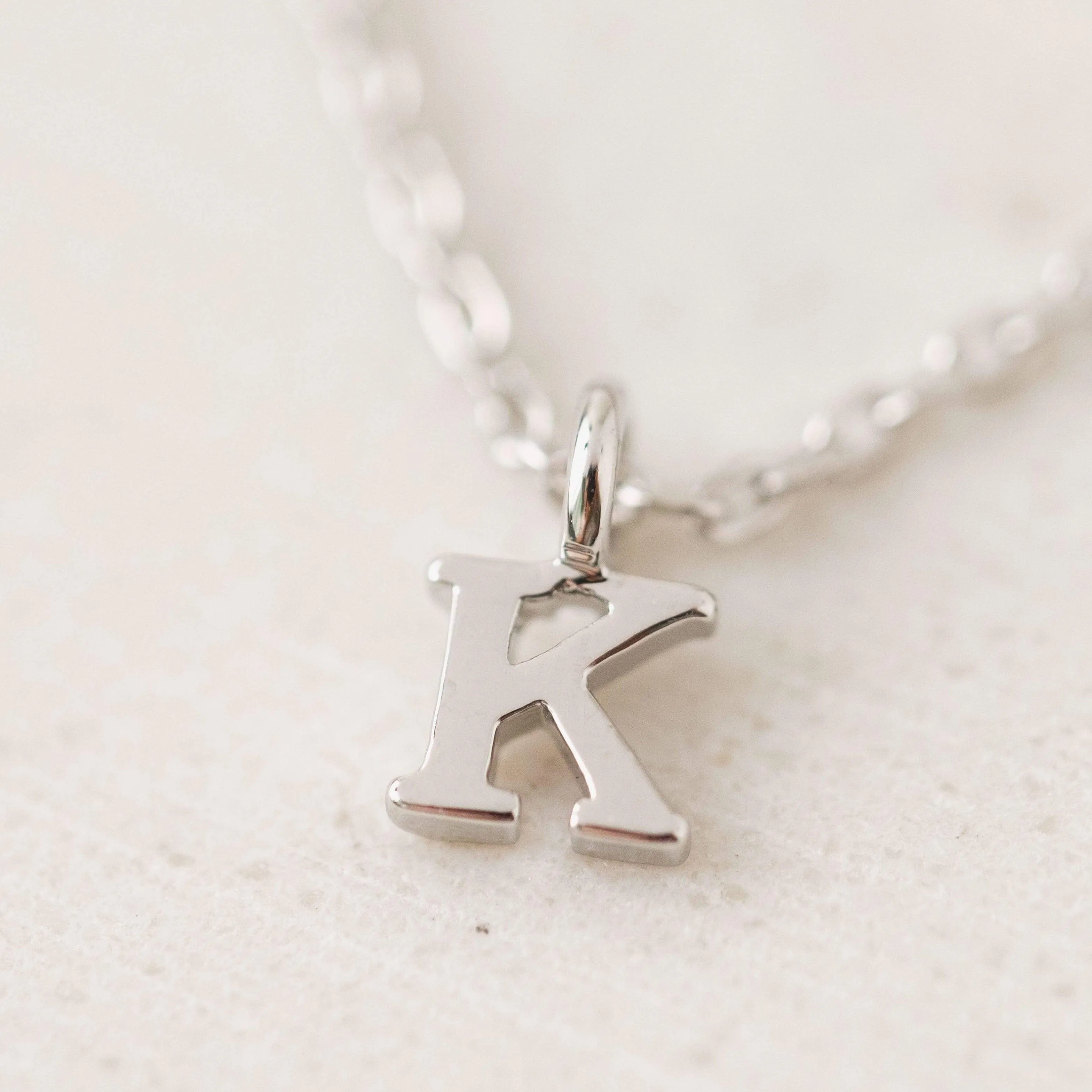 Silver Sincerely Yours Initial Necklace