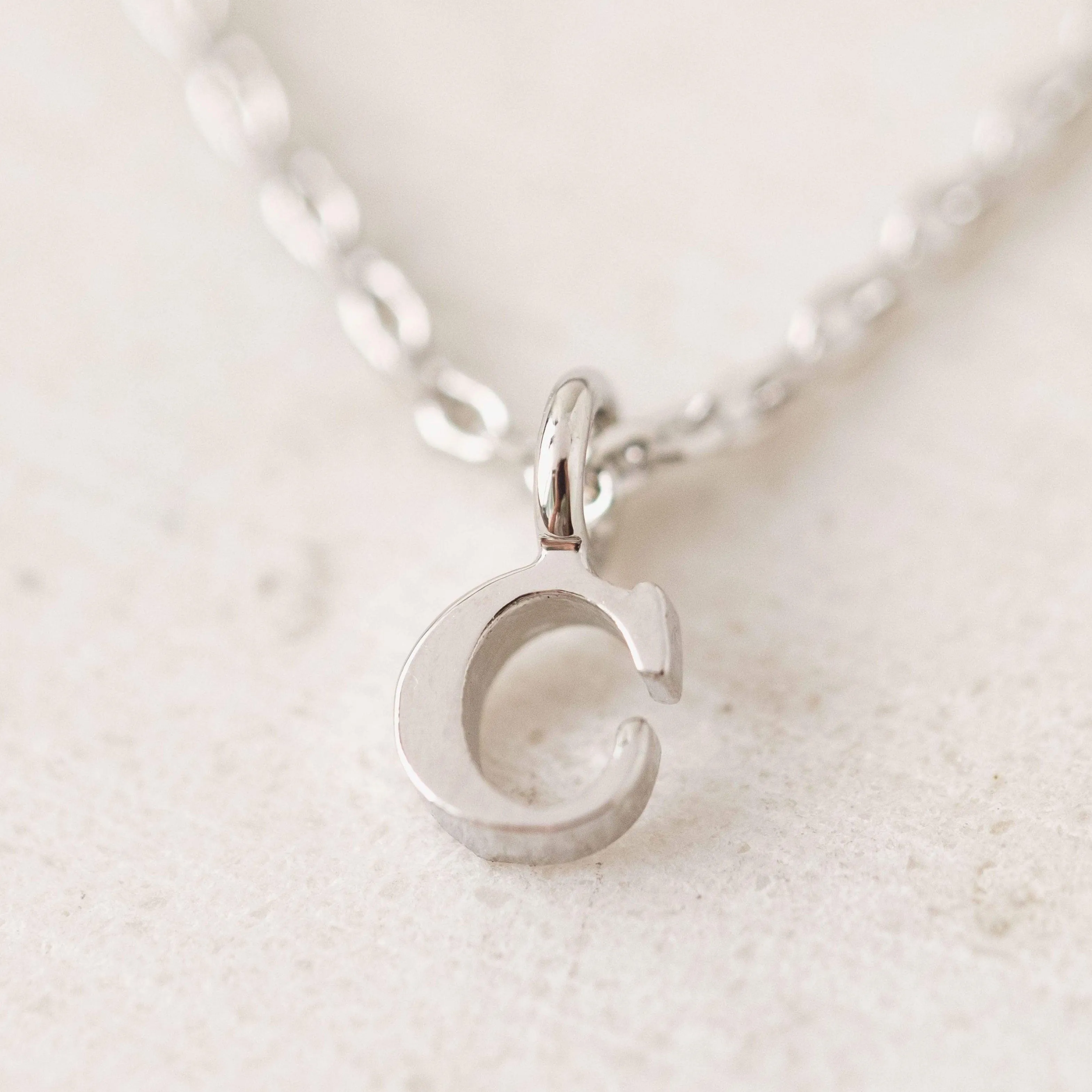 Silver Sincerely Yours Initial Necklace