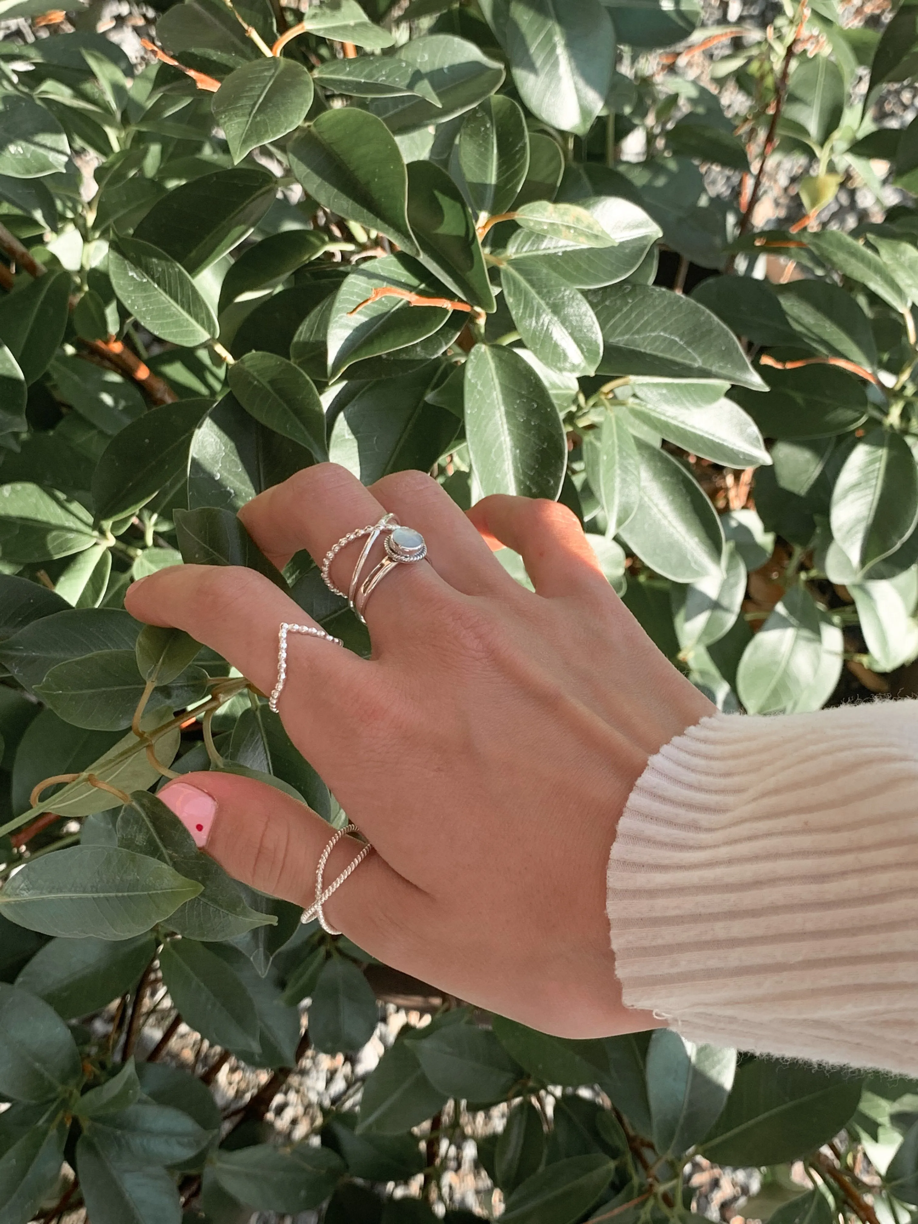 Silver Tali Mother of Pearl Ring