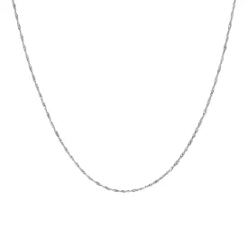 Singapore Chain Necklace | Solid 14k White Gold