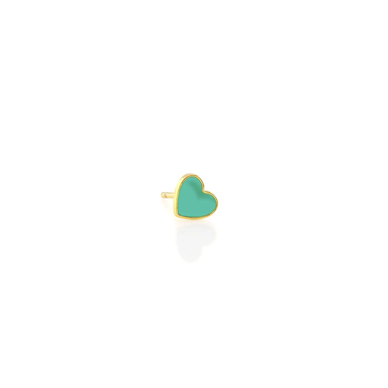 Single Petite Heart Enamel Stud Earrings