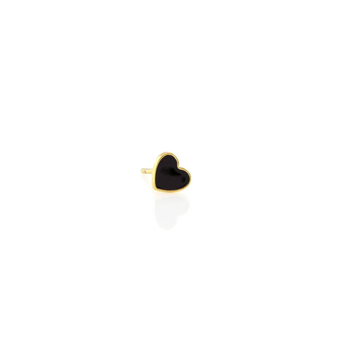 Single Petite Heart Enamel Stud Earrings