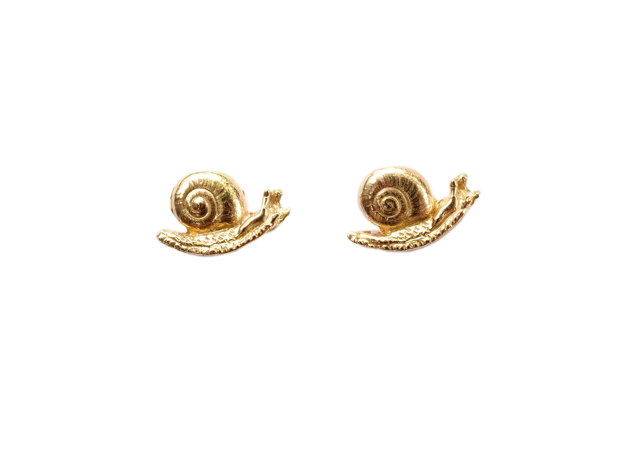 snail earrings in gold