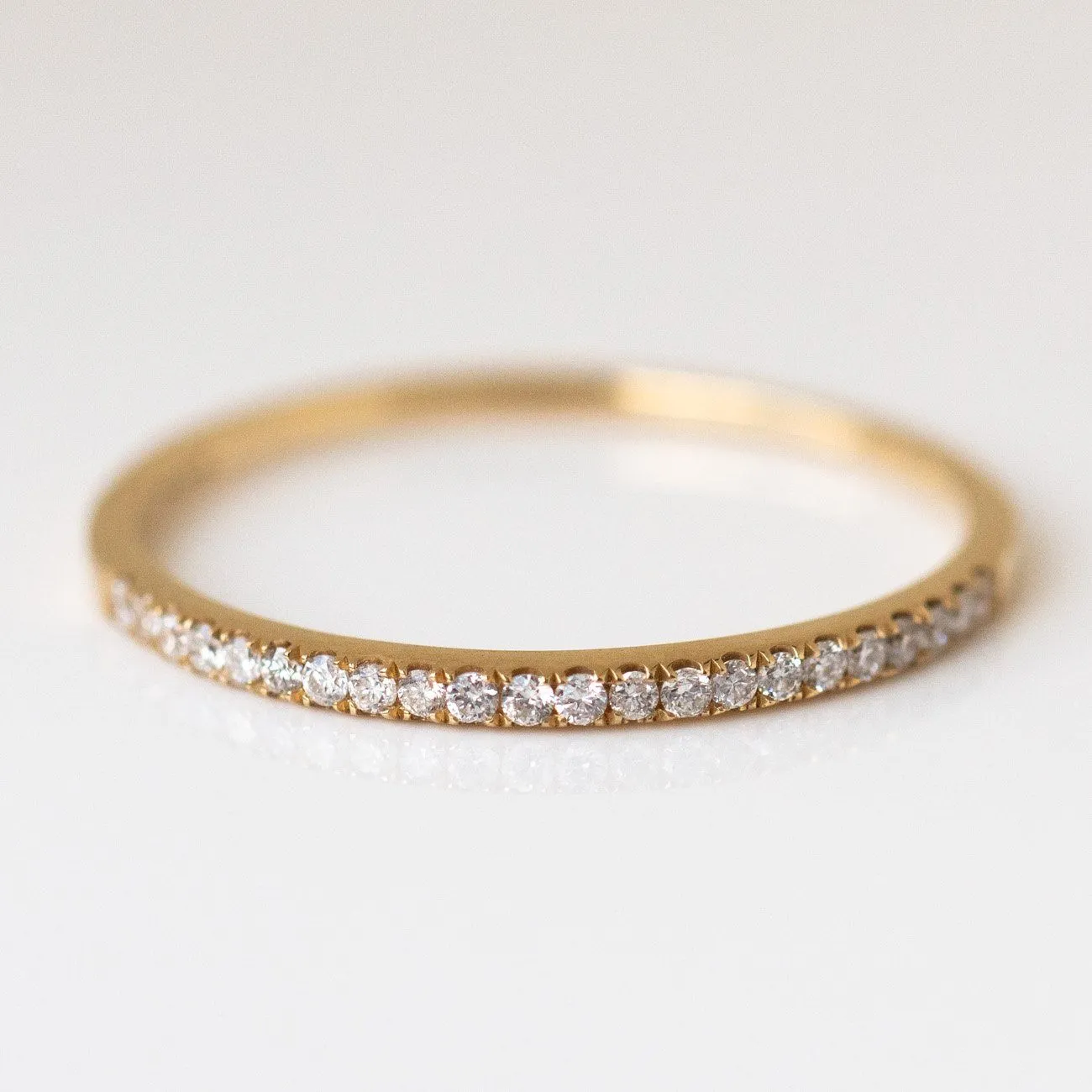 Solid Gold Simple Pave Diamond Band