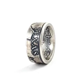 Sterling Silver Big Texas Coin Ring