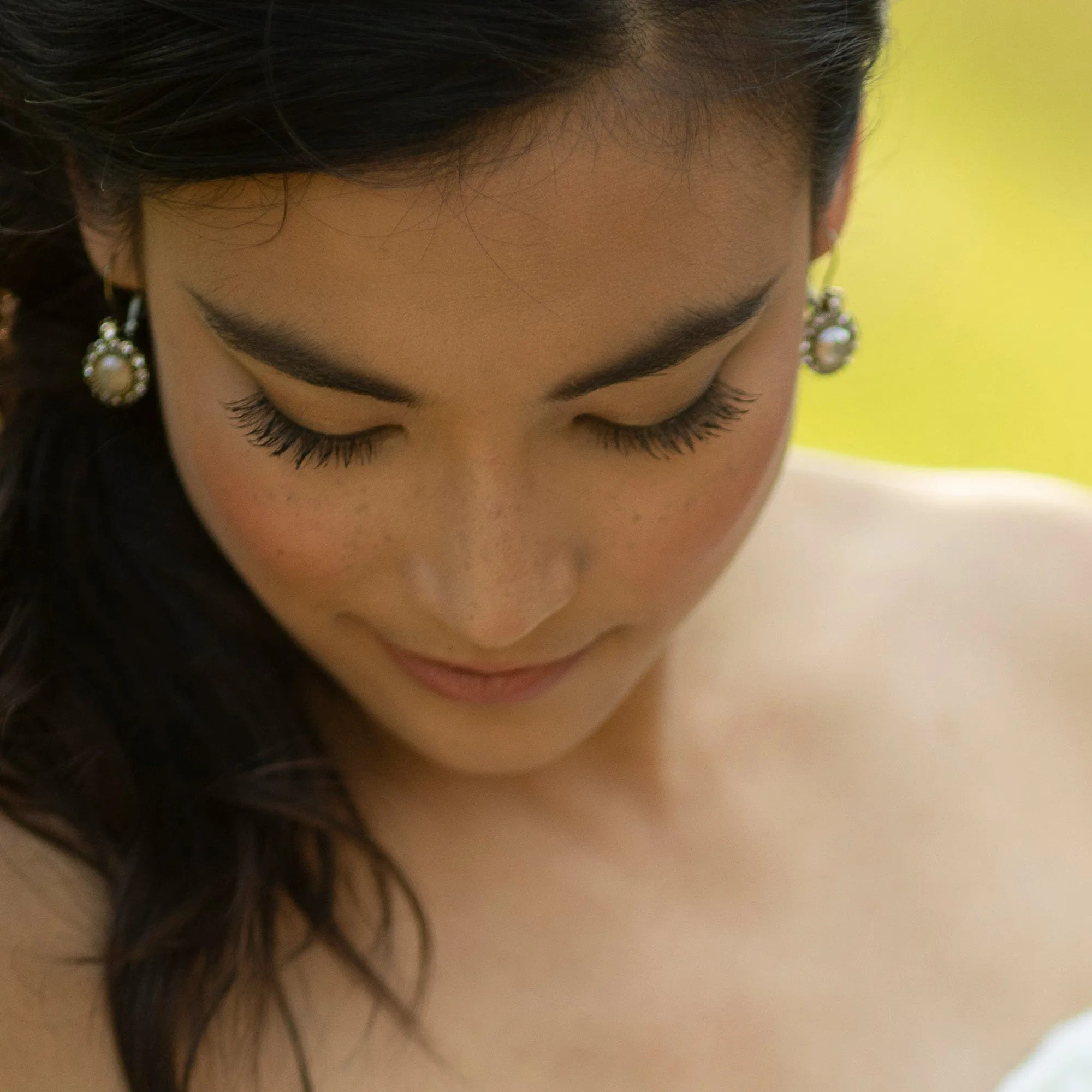 Stone Drop Earrings: French Clip Sand Opal Stone Drop Earrings