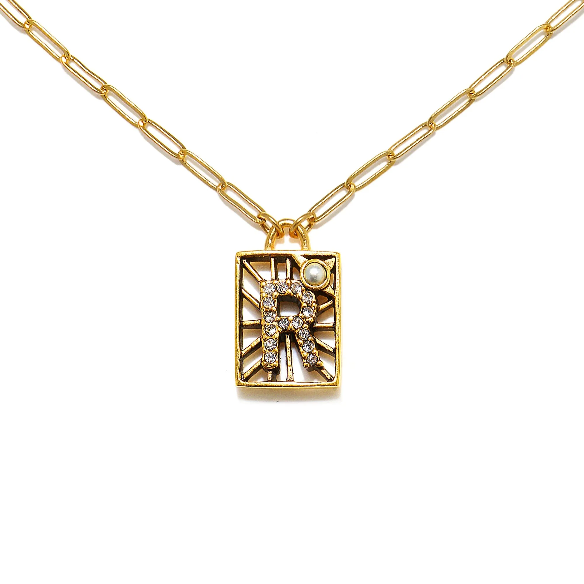 Sun Ray Initial Necklace