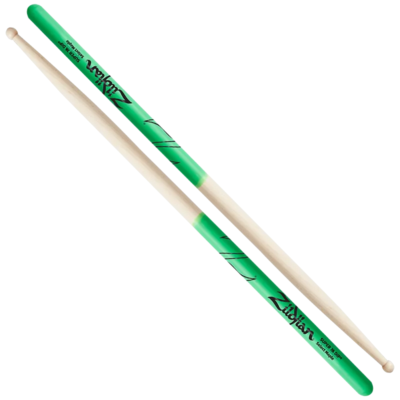 Super 7A Maple Green DIP Drumsticks