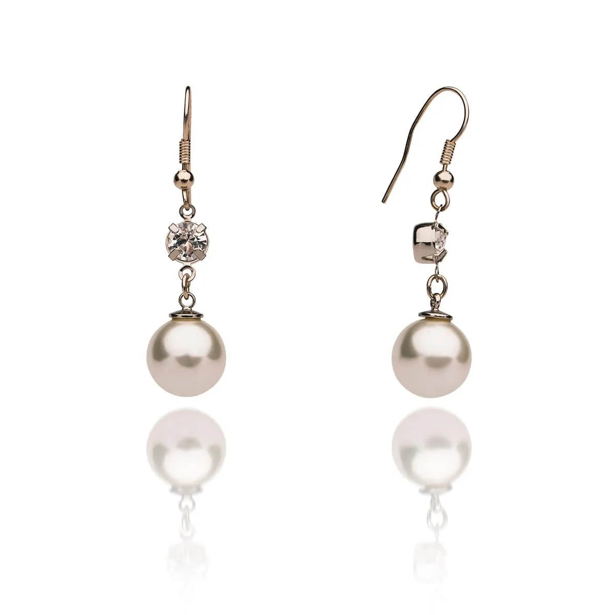 Swarovski Vintage Drop Earrings: Pearl and Diamante Long Drop Earrings