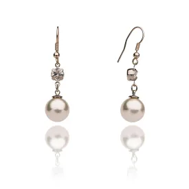 Swarovski Vintage Drop Earrings: Pearl and Diamante Long Drop Earrings