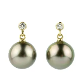 Tahitian Pearl & Diamond Étoile Earrings