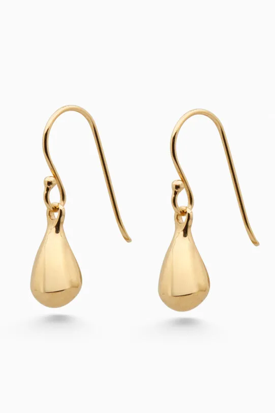 Tear Drop Hook Earrings | Gold