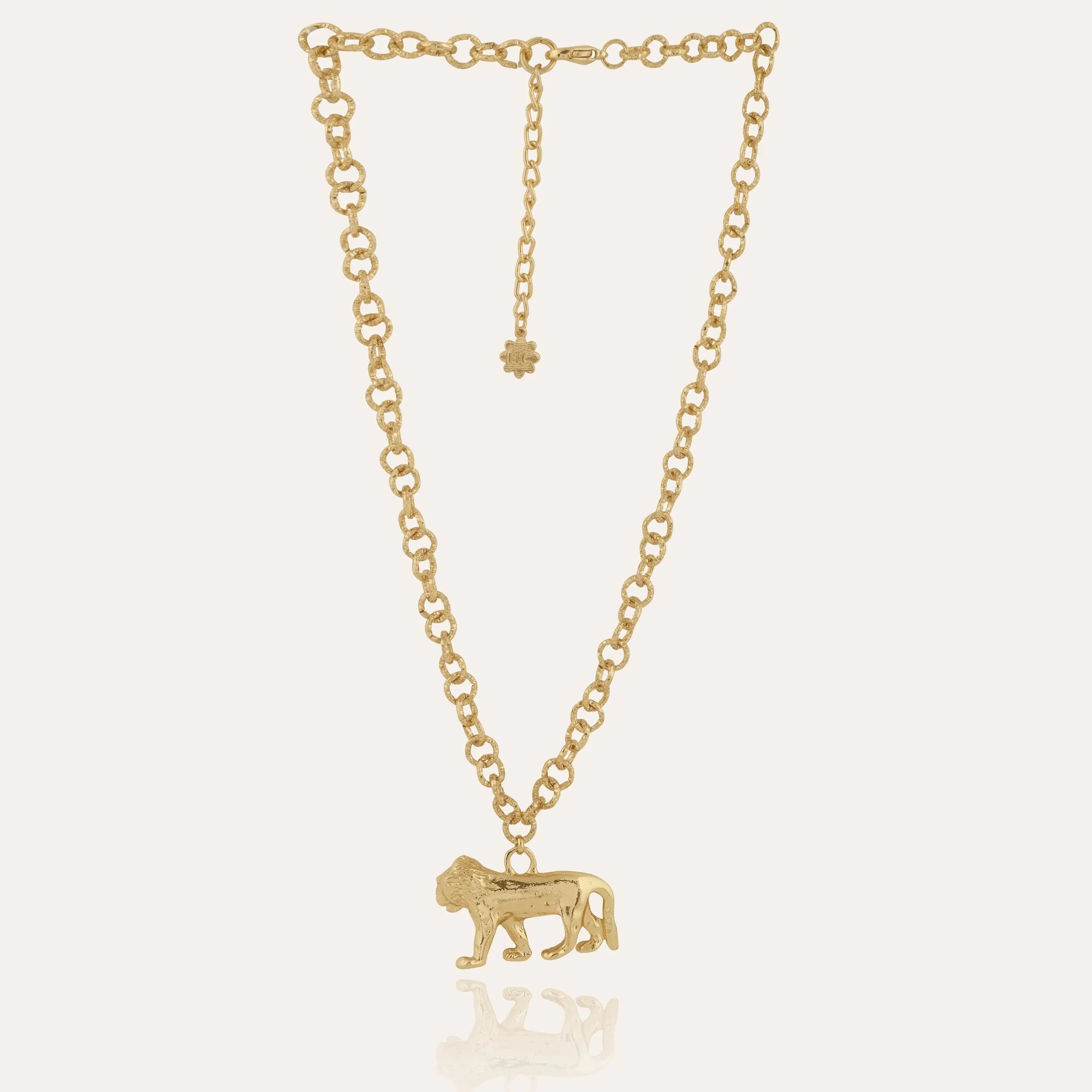 TFC 24K Lion Statement Gold Plated Pendant Necklace