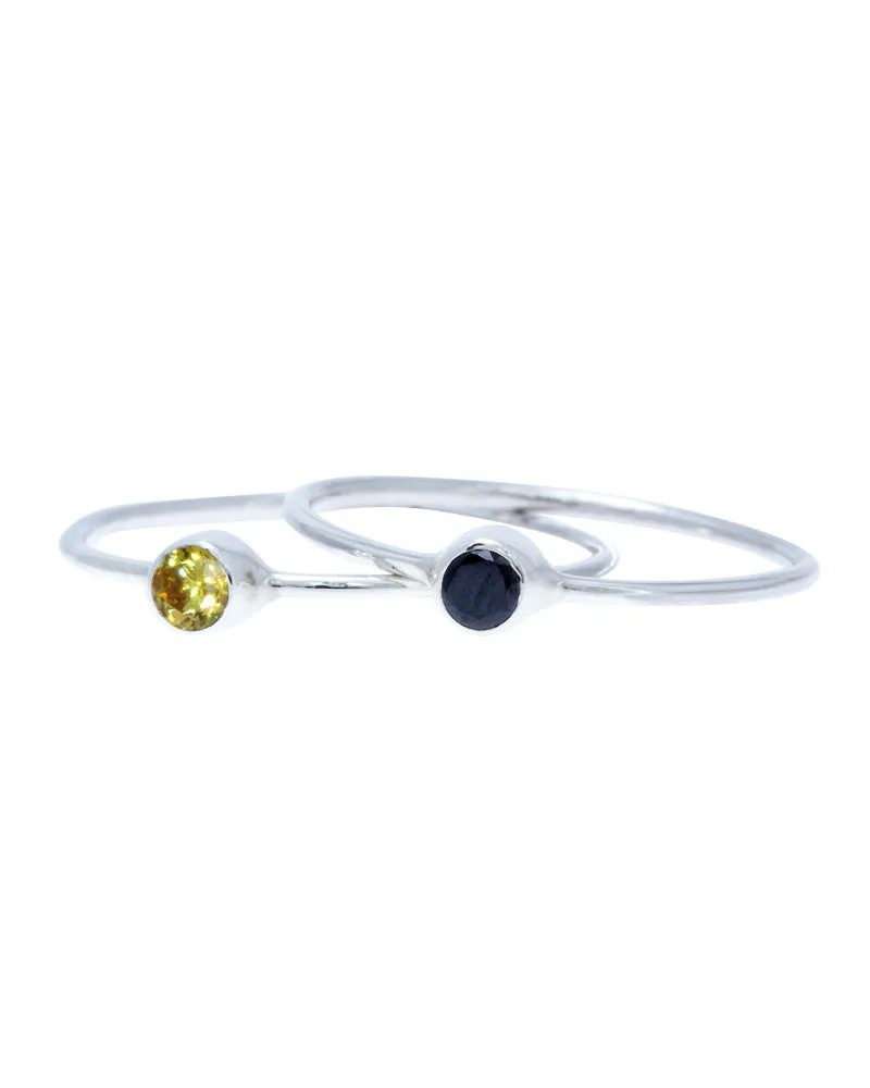 Thin Birthstone Ring Band