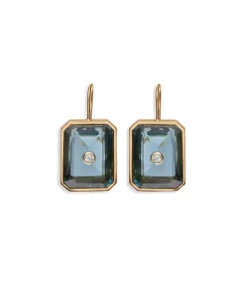 Tile Earrings in Denim