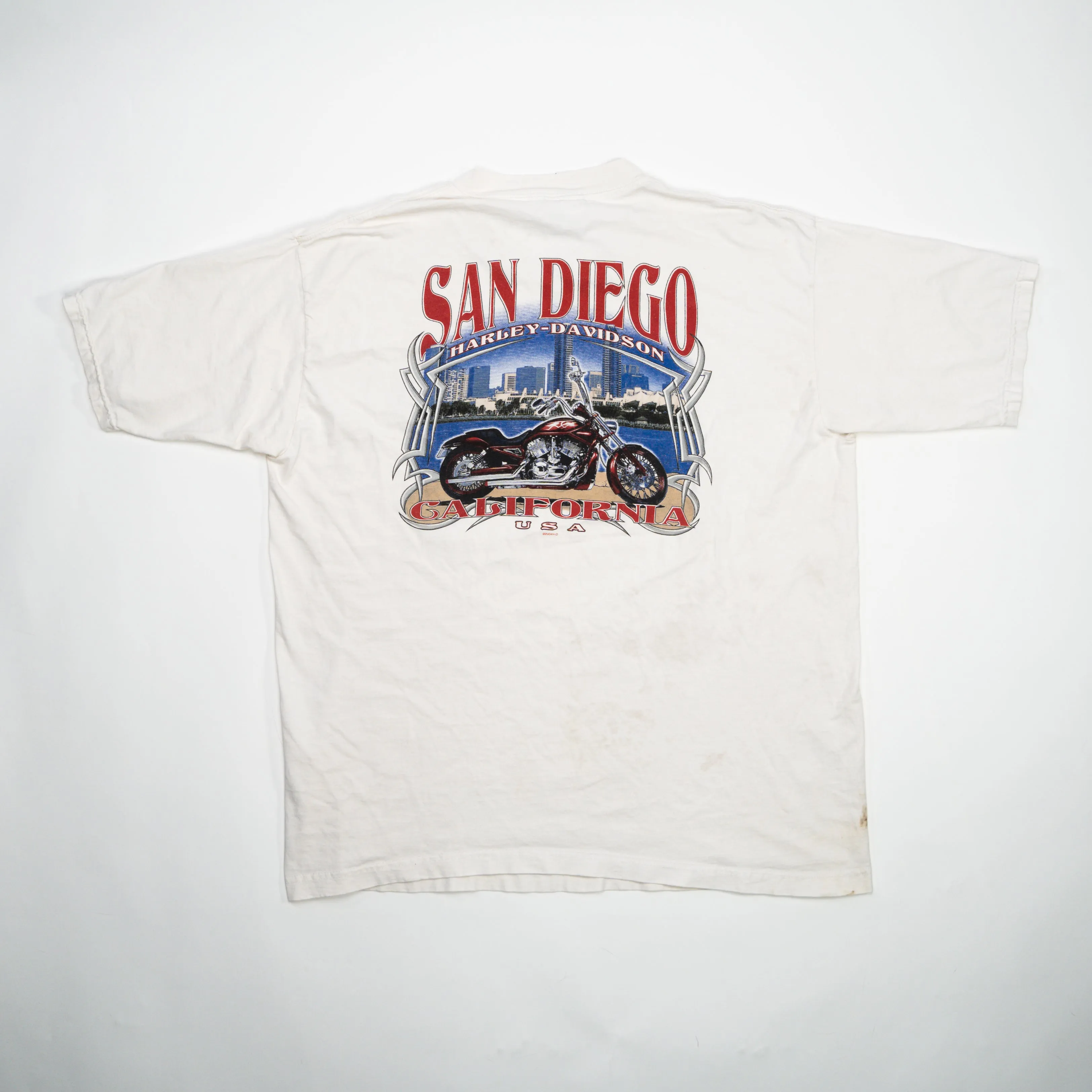 Vintage '04 White Harley Davidson San Diego Tee (L)