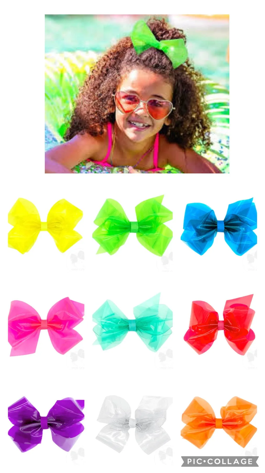 Waterproof Colored Vinyl Bow with Plain Wrap