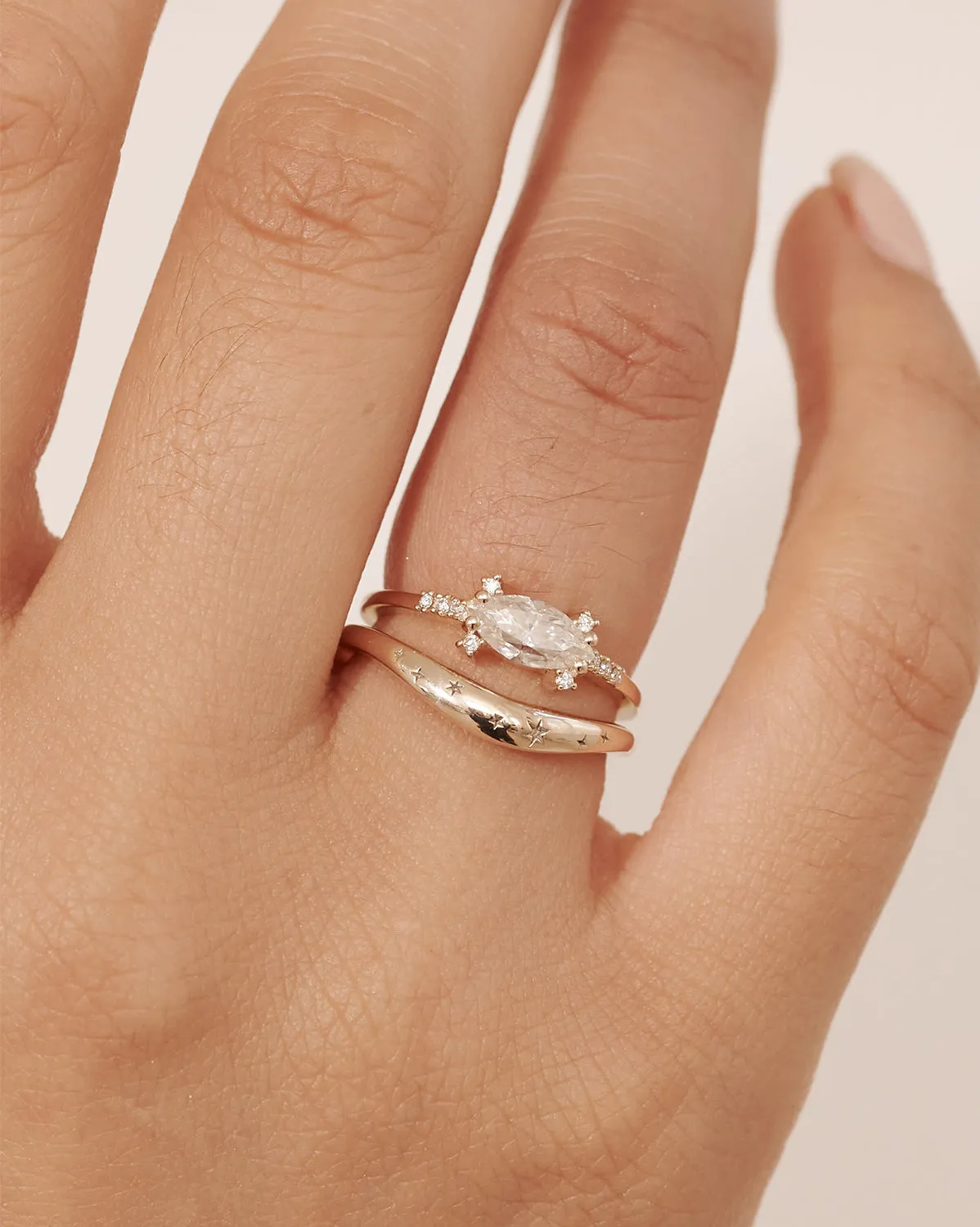 White Gold Evangeline Curved Ring