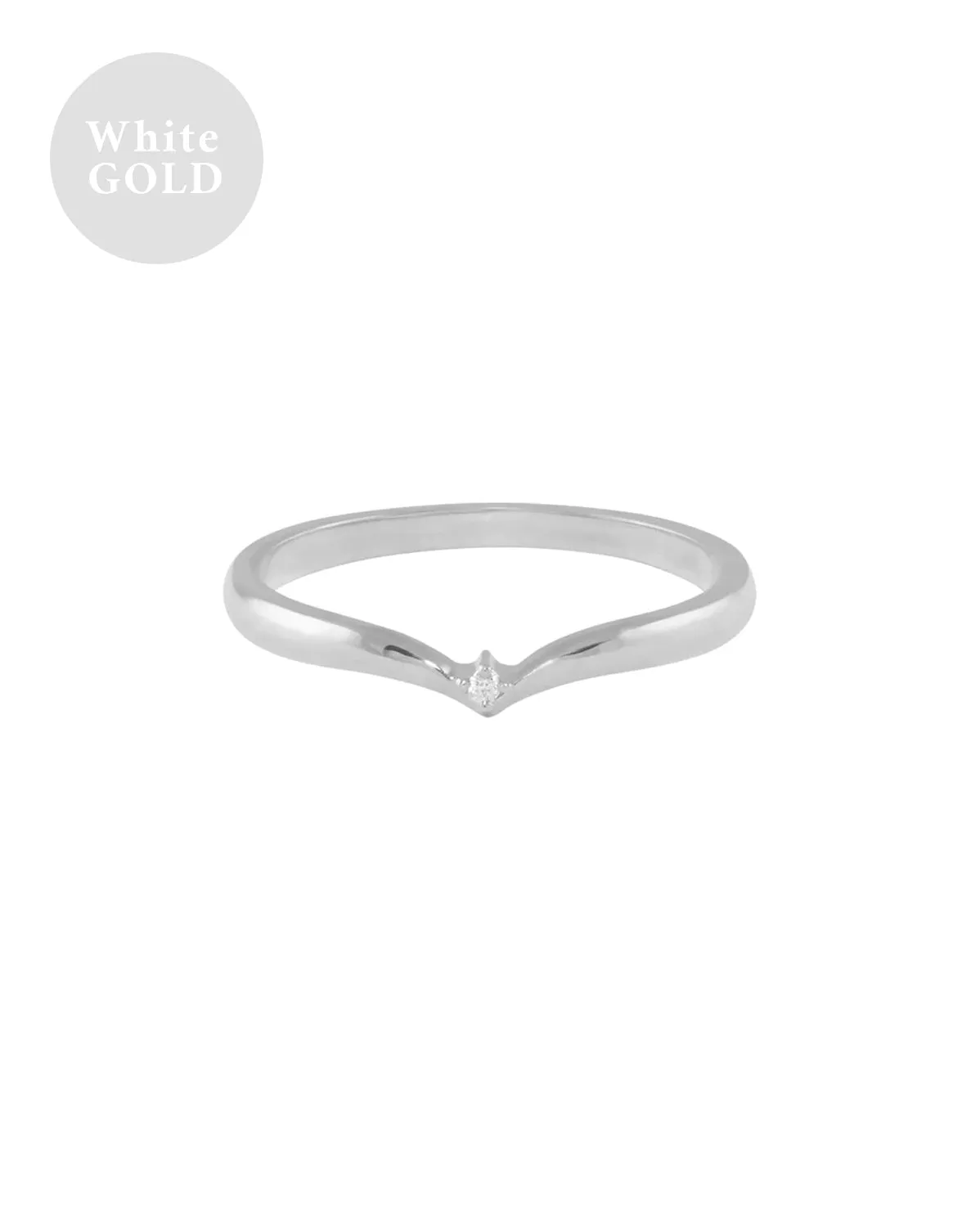 White Gold Marie Wishbone Ring